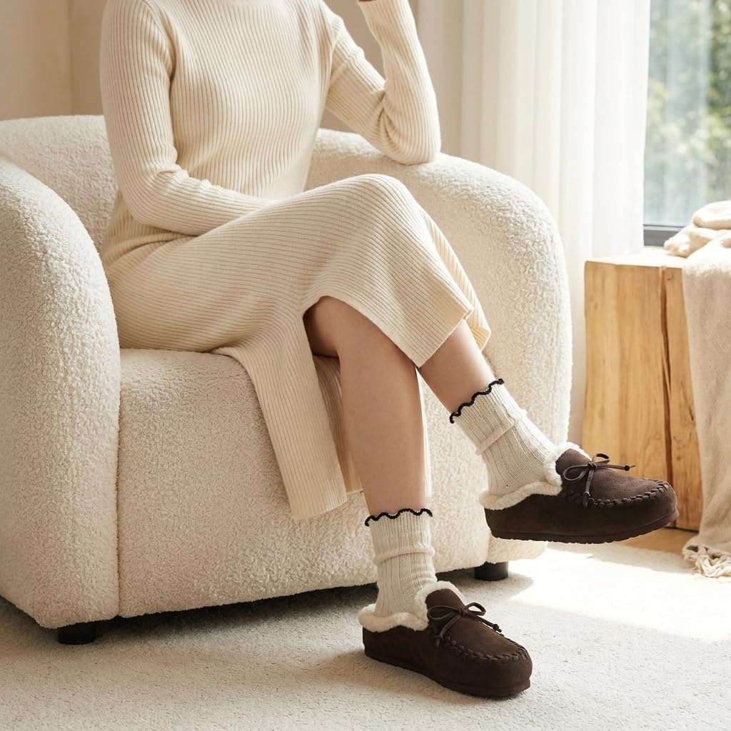 image:imageCUSHIONAIRE Creek Genuine Leather Suede Womens Slippers Casual House ShoesChocolate
