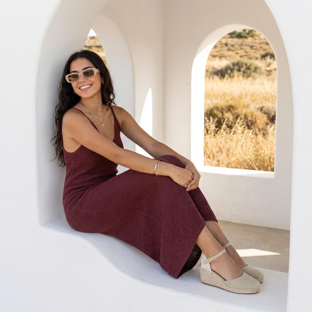 image:imageCUSHIONAIRE Elche Closed Toe Wedge Sandals for Women Platform Espadrilles Heels With Adjustable BuckleNatural