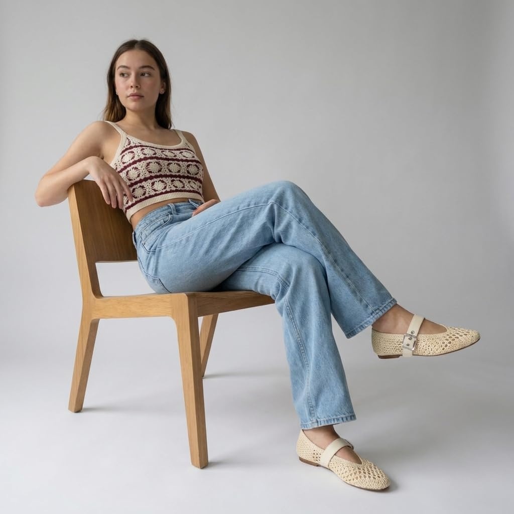 image:imageCUSHIONAIRE Gabby Woven Mary Jane Ballet Flats for Women Comfortable Dressy Flat Shoes with Adjustable GoldTone Buckle and Memory Foam CushioningBeige