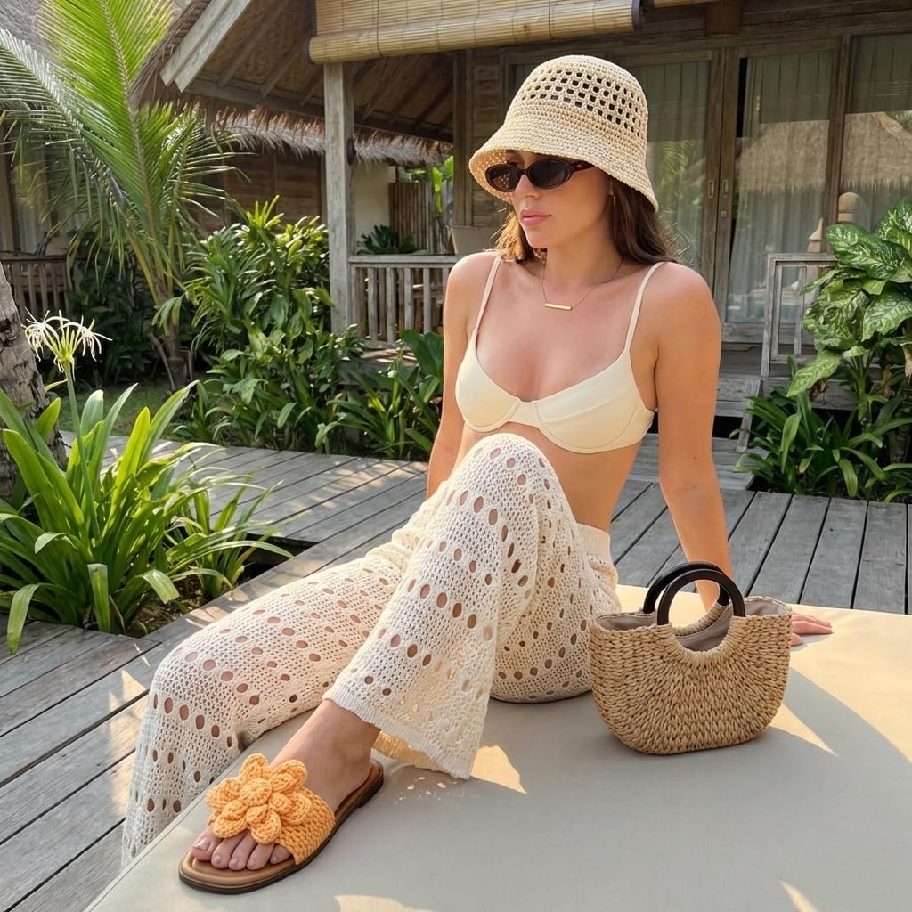 image:imageCUSHIONAIRE Gemma Knit Flat Slide Sandals for Women with Woven StrapOrange