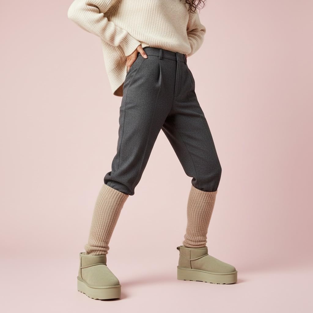 image:imageCUSHIONAIRE Hippy Womens Platform Ankle Boots Genuine Suede Faux Fur Lining Cozy Winter SlipOn Design Comfortable Footwear with Wide Widths AvailableKhaki