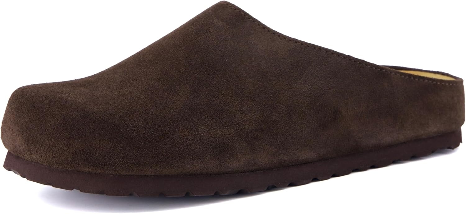 image:imageCUSHIONAIRE Lute Genuine Suede Leather Clogs for Women Indoor and Outdoor Comfortable Slip On Womens Clogs with Cushioned FootbedChocolate