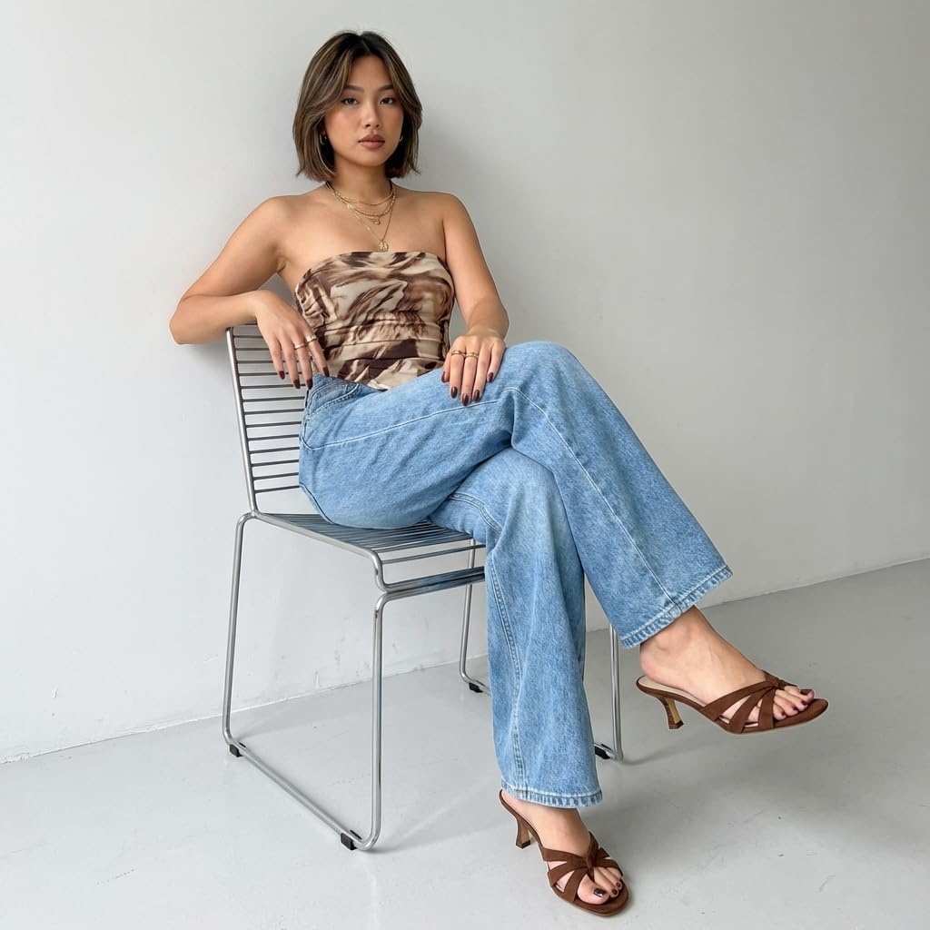 image:imageCUSHIONAIRE Malta Strappy Kitten Heels for Women Dressy Open Toe Low Heel Sandals with Memory Foam ComfortChocolate