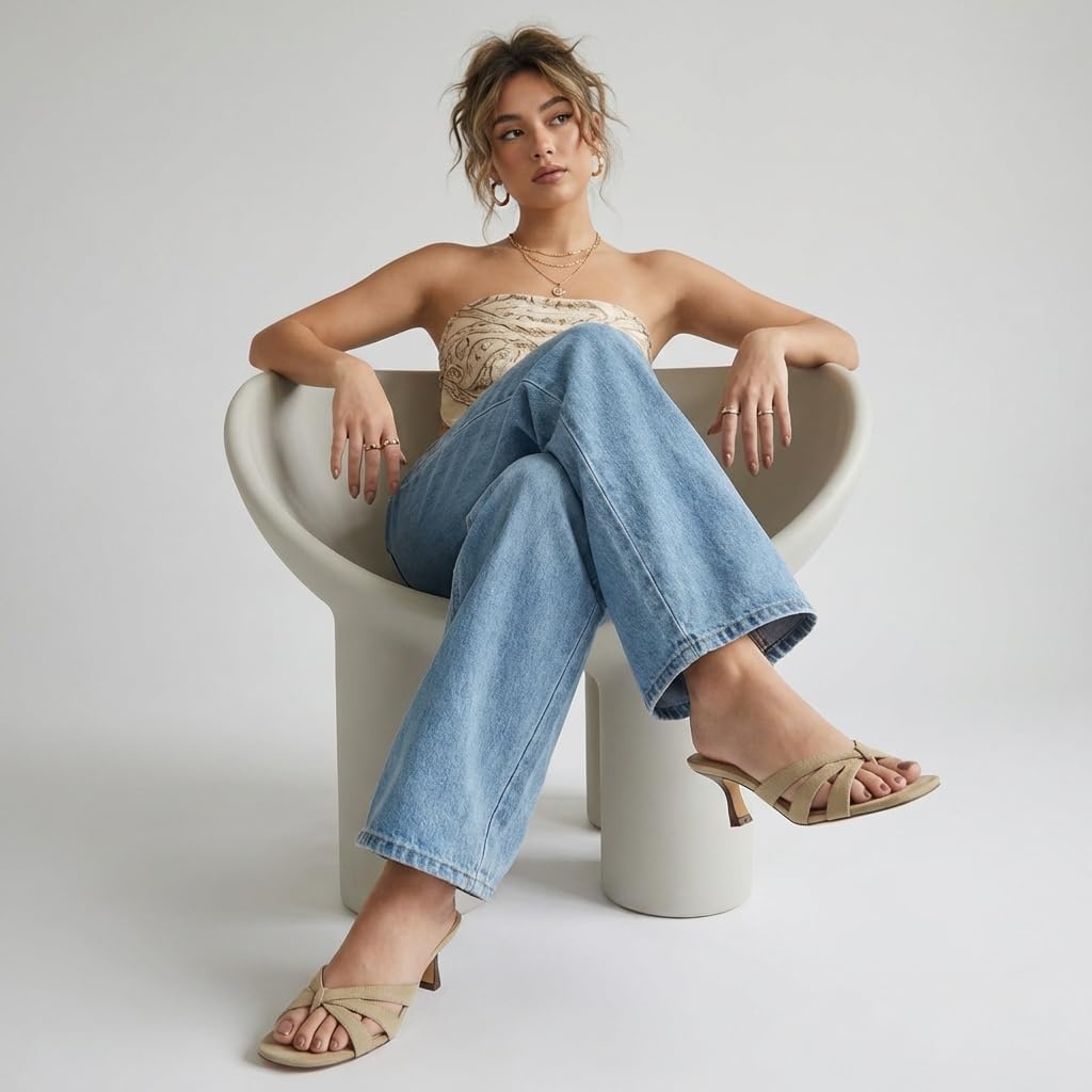image:imageCUSHIONAIRE Malta Strappy Kitten Heels for Women Dressy Open Toe Low Heel Sandals with Memory Foam ComfortTaupe