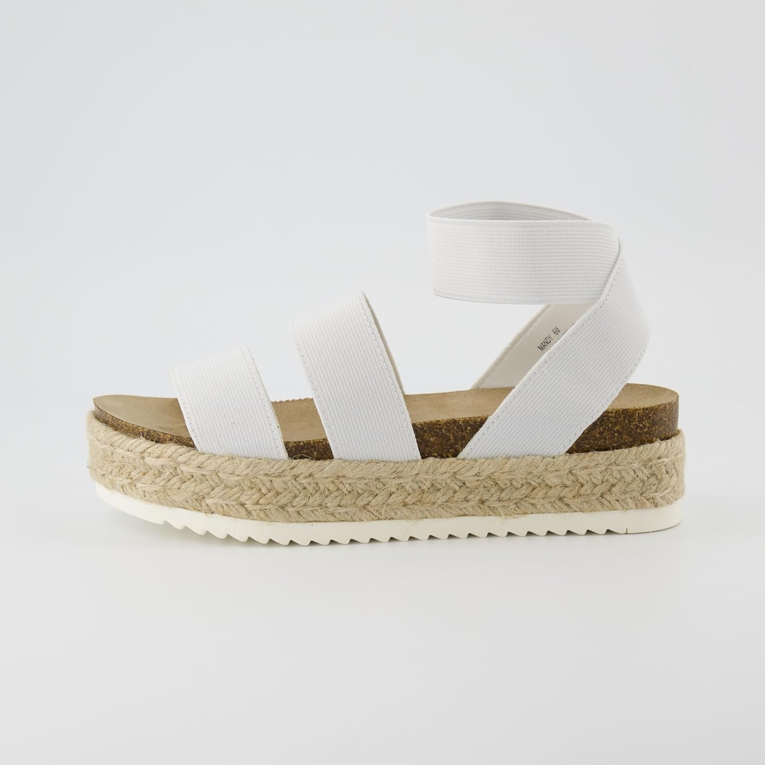image:imageCUSHIONAIRE Mandy Strappy Espadrille Platform Sandals for Women with Low Wedge HeelWhite