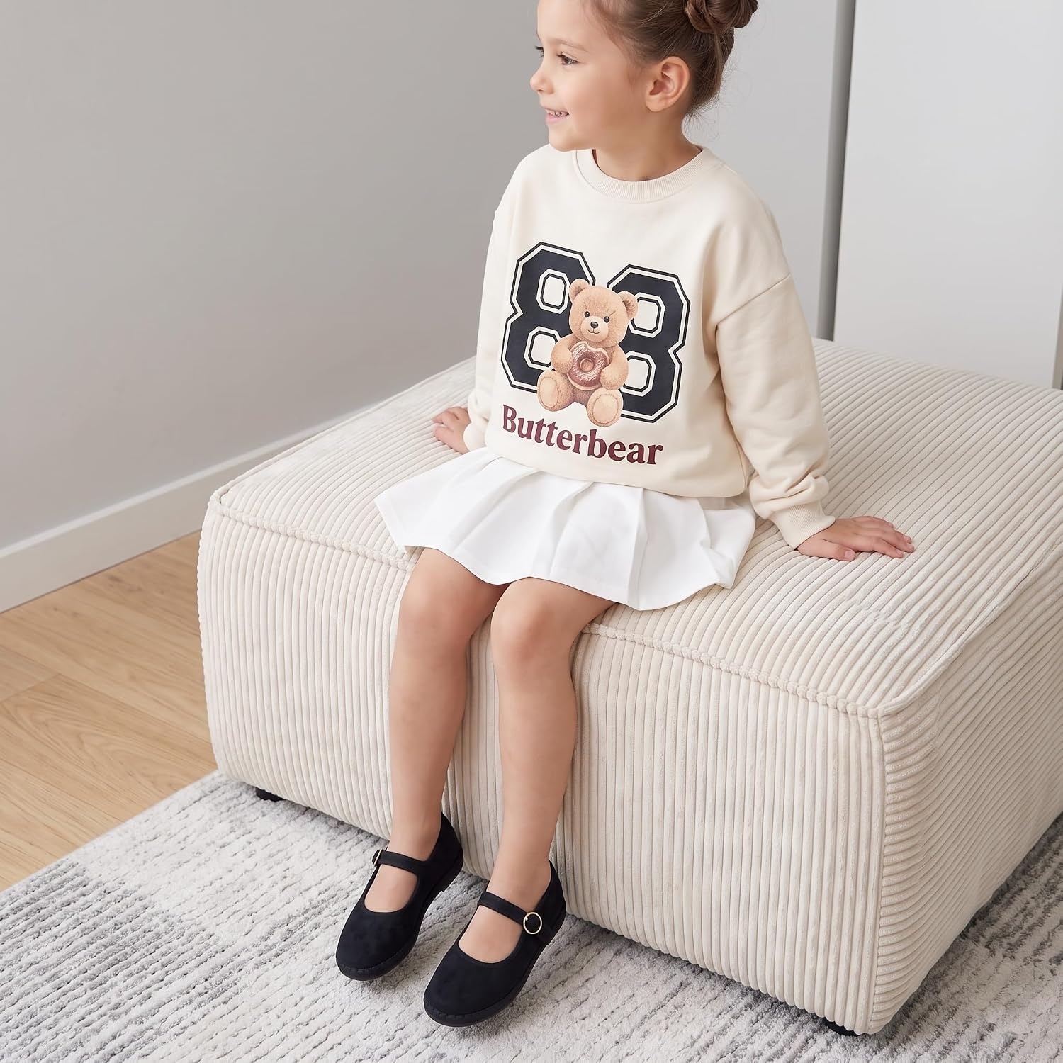 image:imageCUSHIONAIRE Missy Kids Mary Jane Flats School Shoes for Girls with Adjustable BuckleBlack