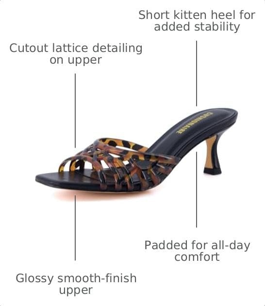 image:imageCUSHIONAIRE Naty Jelly Kitten Heels for Women Chic SlipOn Mule Design with Modern Open Square Toe Womens HeelsTortoise