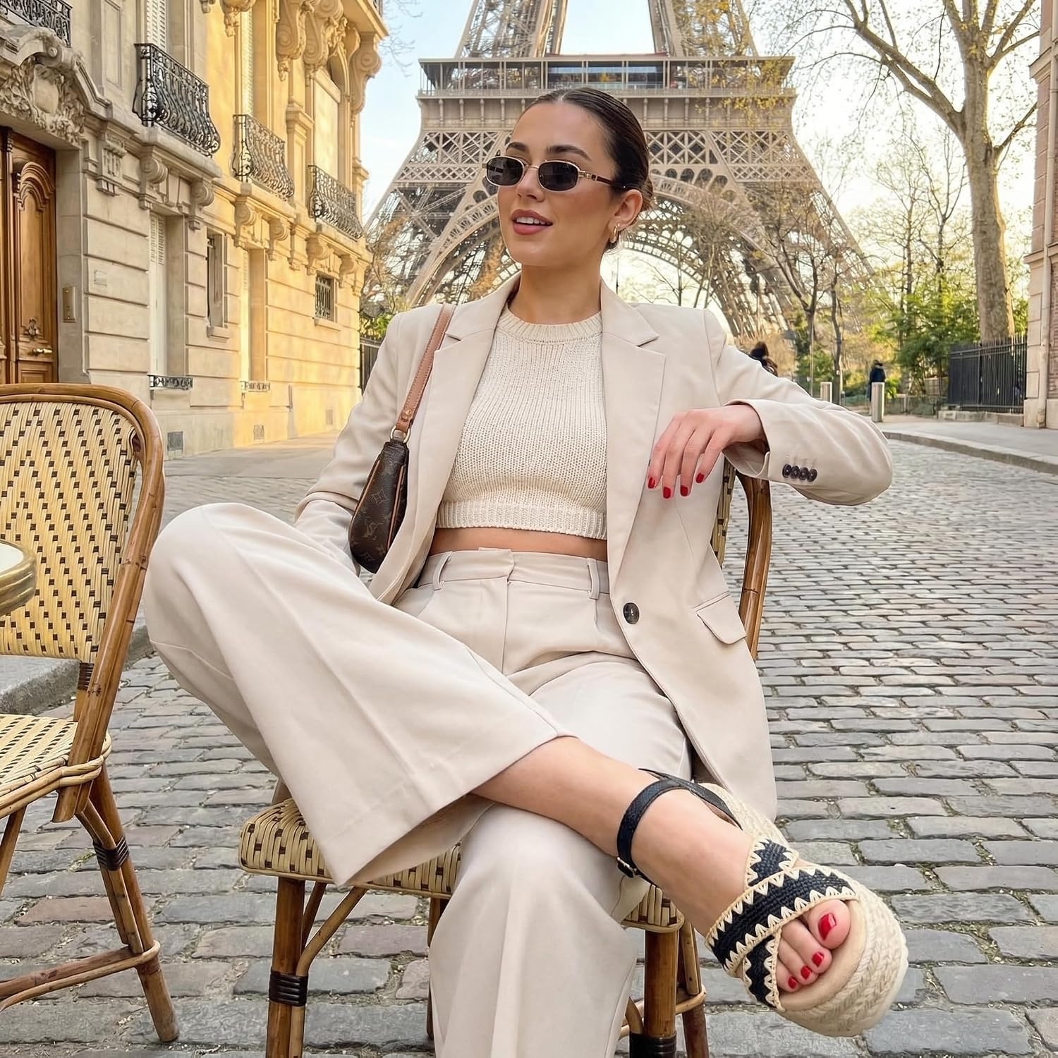 image:imageCUSHIONAIRE Ola Raffia Espadrille Platform Sandals for Women Casual Open Toe Adjustable Ankle Strap Womens SandalsBlack
