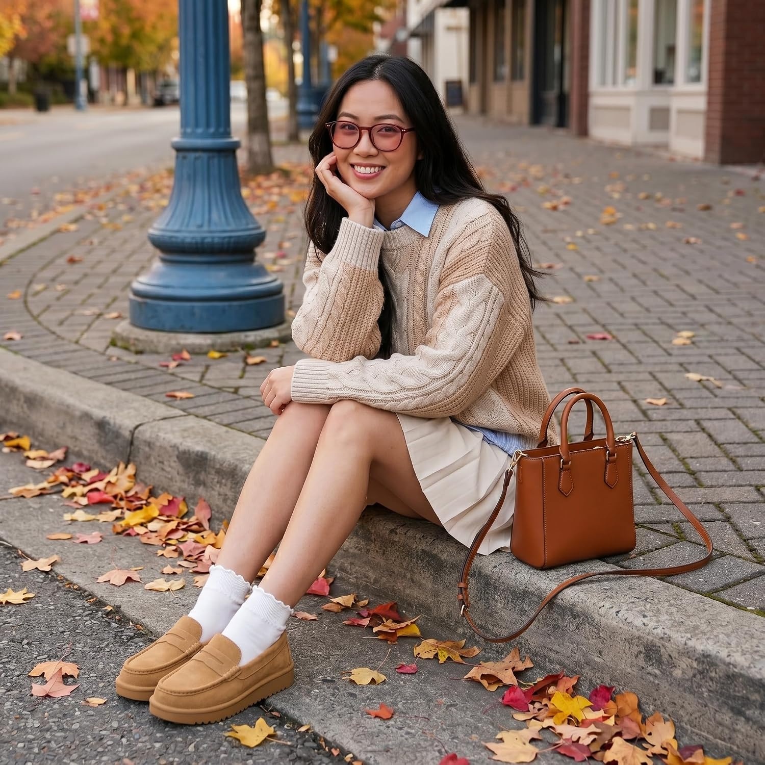 image:imageCUSHIONAIRE Ollie Cozy Genuine Suede Clogs for Women Comfortable SlipOn Mule Loafers with Faux Fur Lining Memory Foam Cushioning and Durable Rubber SoleChestnut