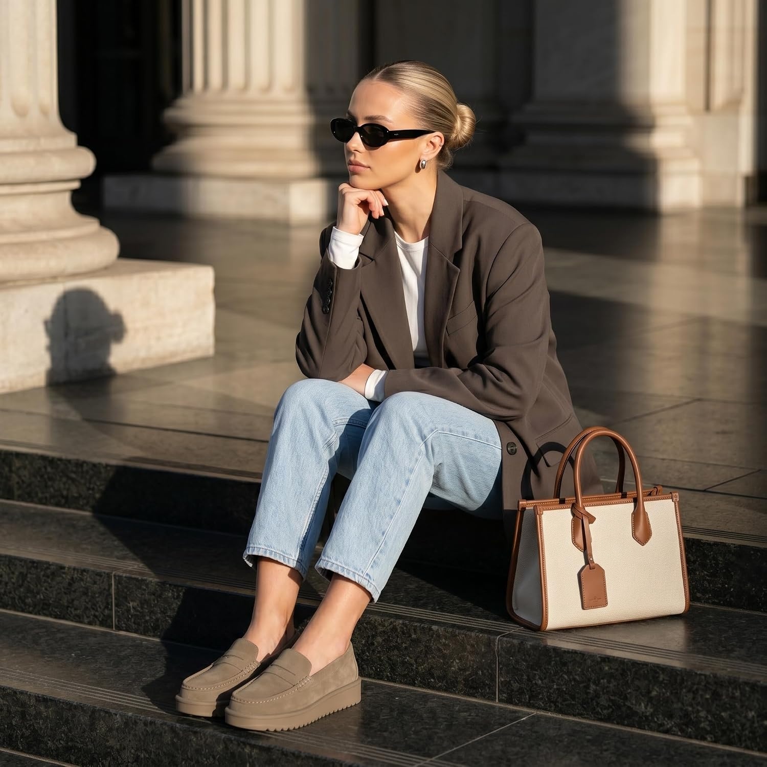 image:imageCUSHIONAIRE Ollie Cozy Genuine Suede Clogs for Women Comfortable SlipOn Mule Loafers with Faux Fur Lining Memory Foam Cushioning and Durable Rubber SoleMoss