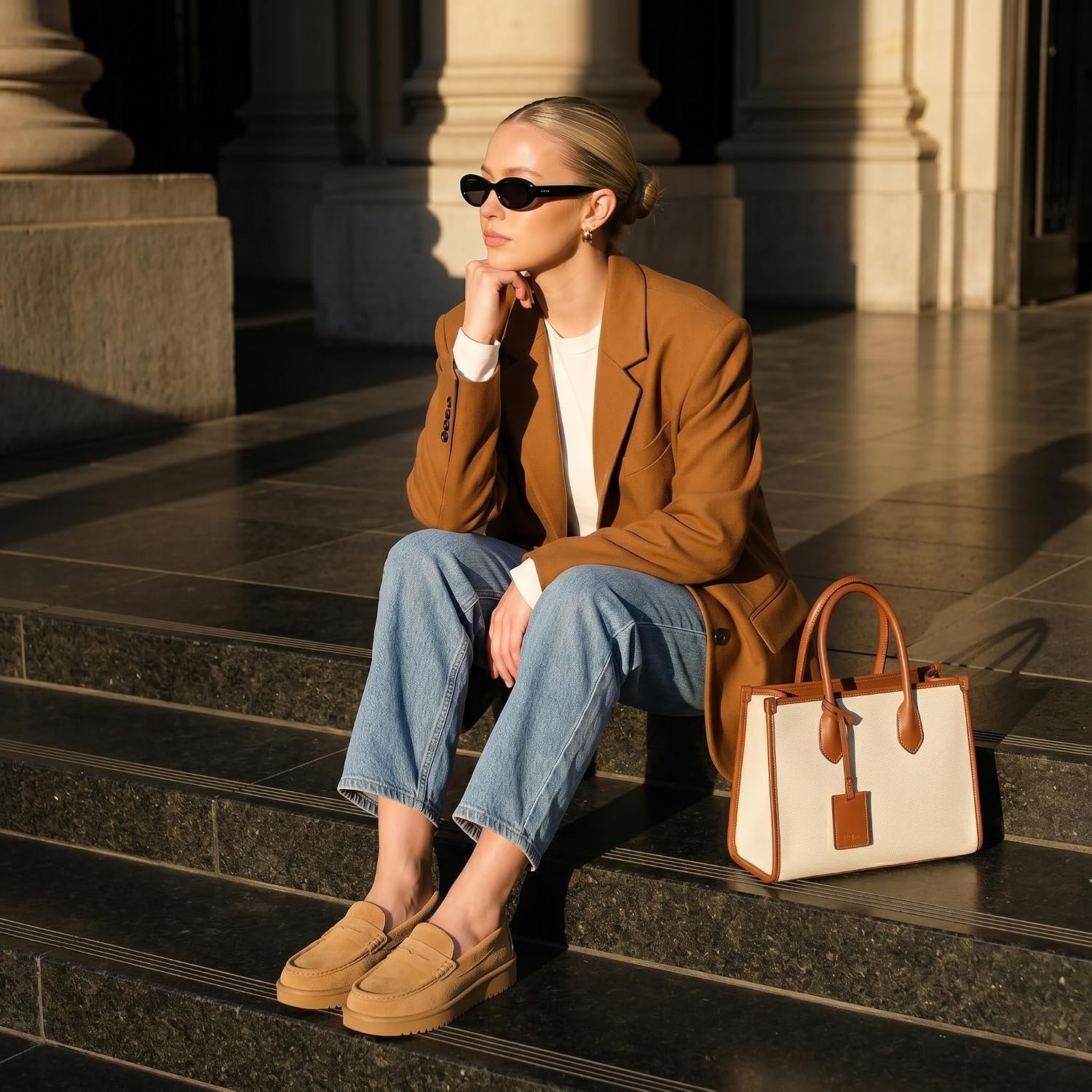 image:imageCUSHIONAIRE Ollie Cozy Genuine Suede Clogs for Women Comfortable SlipOn Mule Loafers with Faux Fur Lining Memory Foam Cushioning and Durable Rubber SoleChestnut