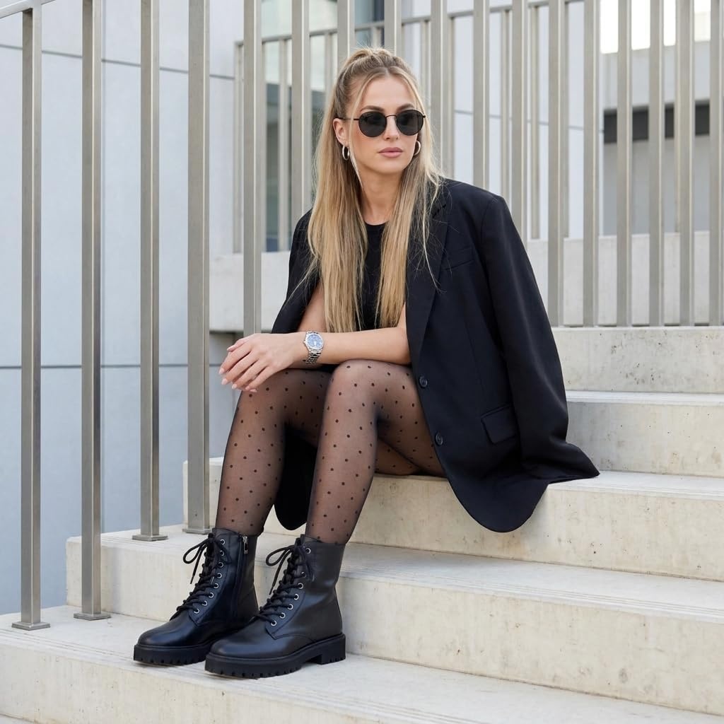 image:imageCUSHIONAIRE Ryker Vegan Leather Combat Boots for Women with Side ZipperBlack