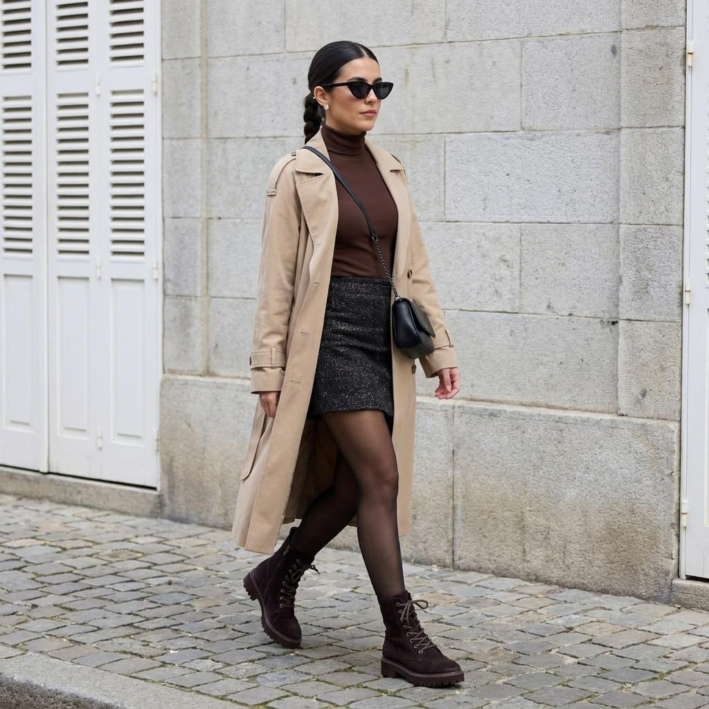 image:imageCUSHIONAIRE Ryker Vegan Leather Combat Boots for Women with Side ZipperCoffee