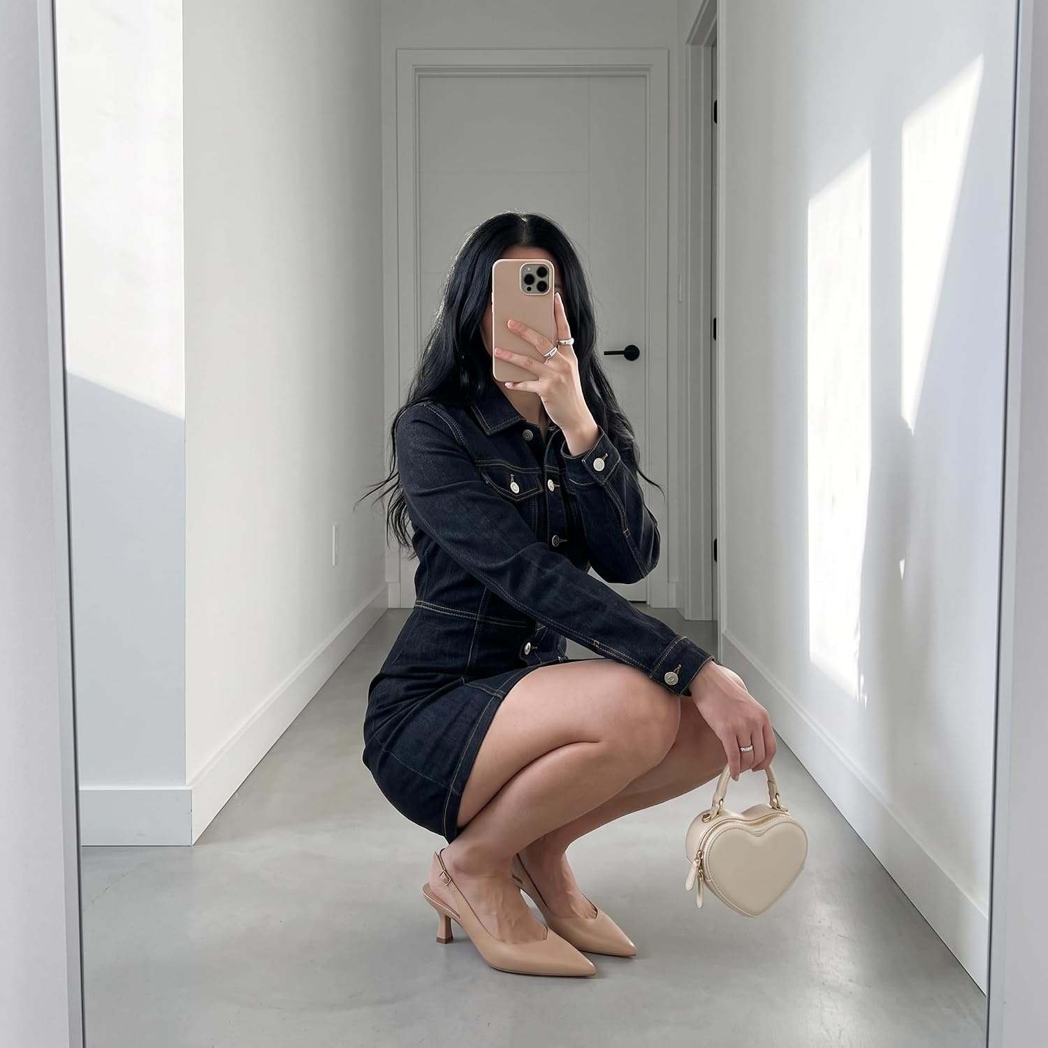 image:imageCUSHIONAIRE Saby Slingback Kitten Heels for Women Pointed Toe Pumps with Adjustable Ankle Strap for Casual Dressy WearNude Smooth