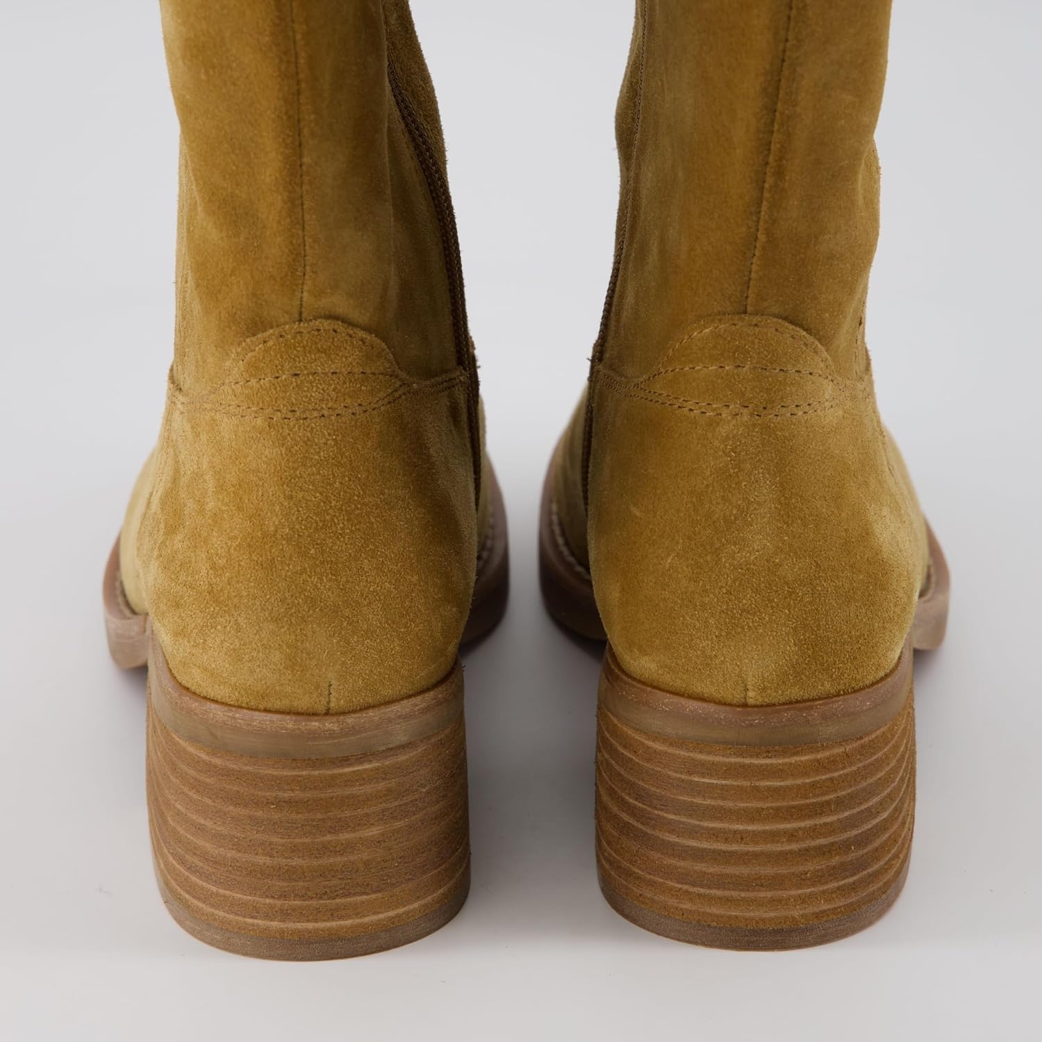 image:imageCUSHIONAIRE Sawyer Genuine Leather Tall Chunky Heel Womens Boots Pull On Casual Knee High Boots for WomenCamel