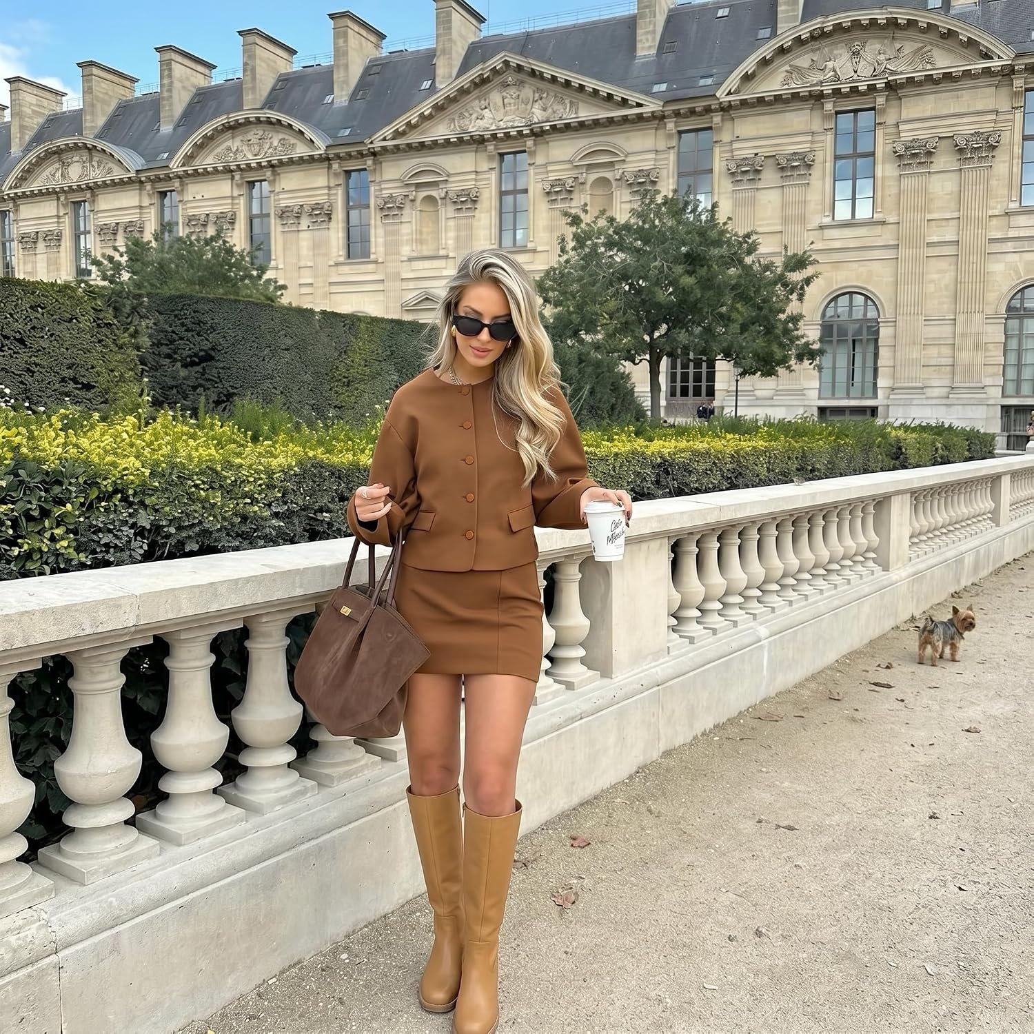 image:imageCUSHIONAIRE Sawyer Tall Chunky Heel Womens Boots Pull On Casual Knee High Boots for WomenHoney