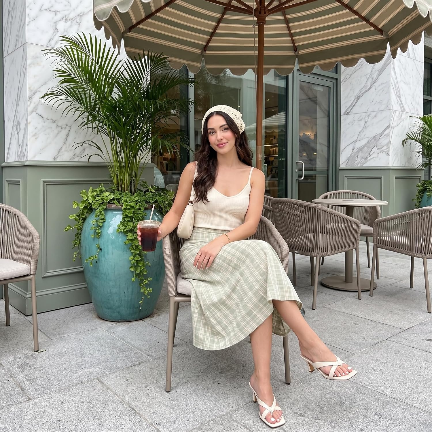 image:imageCUSHIONAIRE Shana Clear Jelly Strap Heels for Women Flared Kitten Heel Slide with Cushioned Footbed and Split ToeSmooth Cream