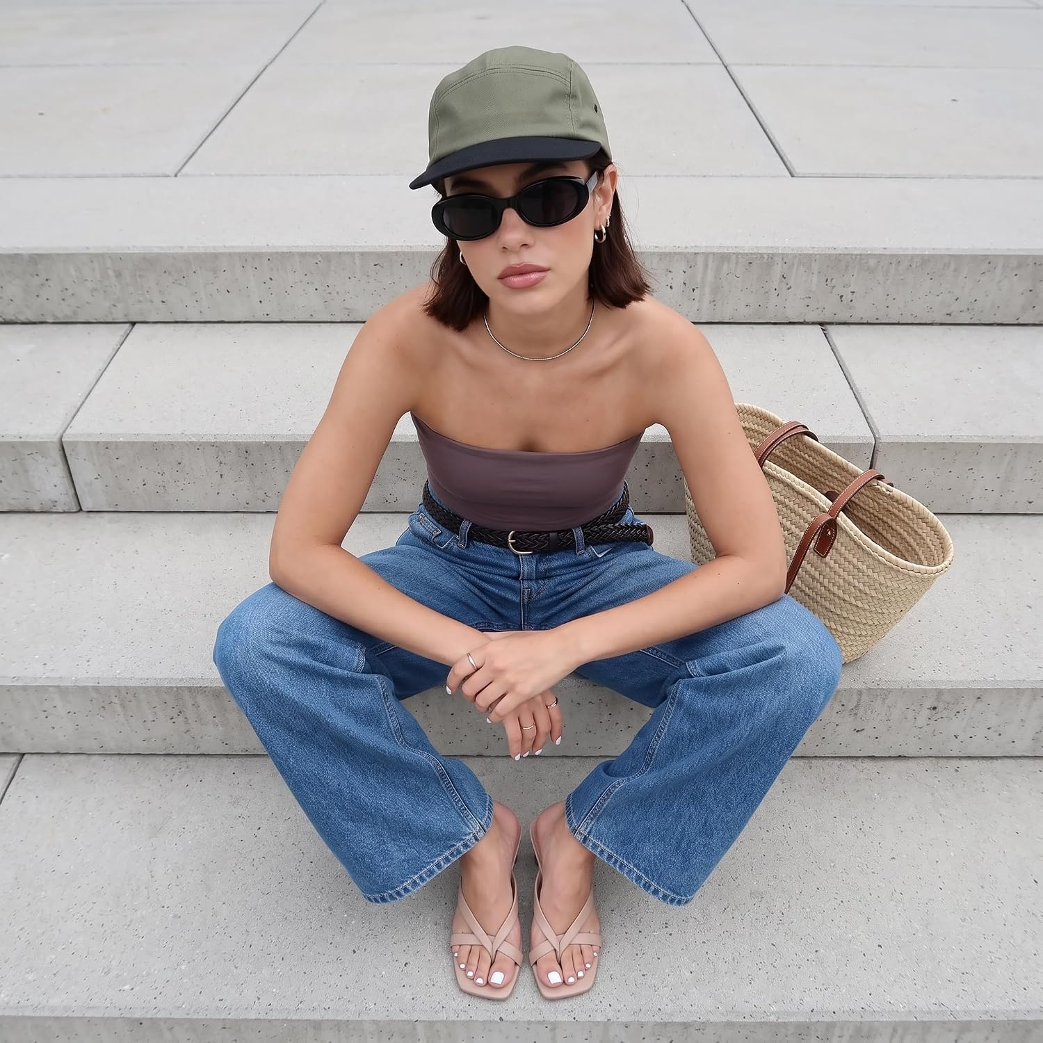 image:imageCUSHIONAIRE Shana Clear Jelly Strap Heels for Women Flared Kitten Heel Slide with Cushioned Footbed and Split ToeSmooth Nude