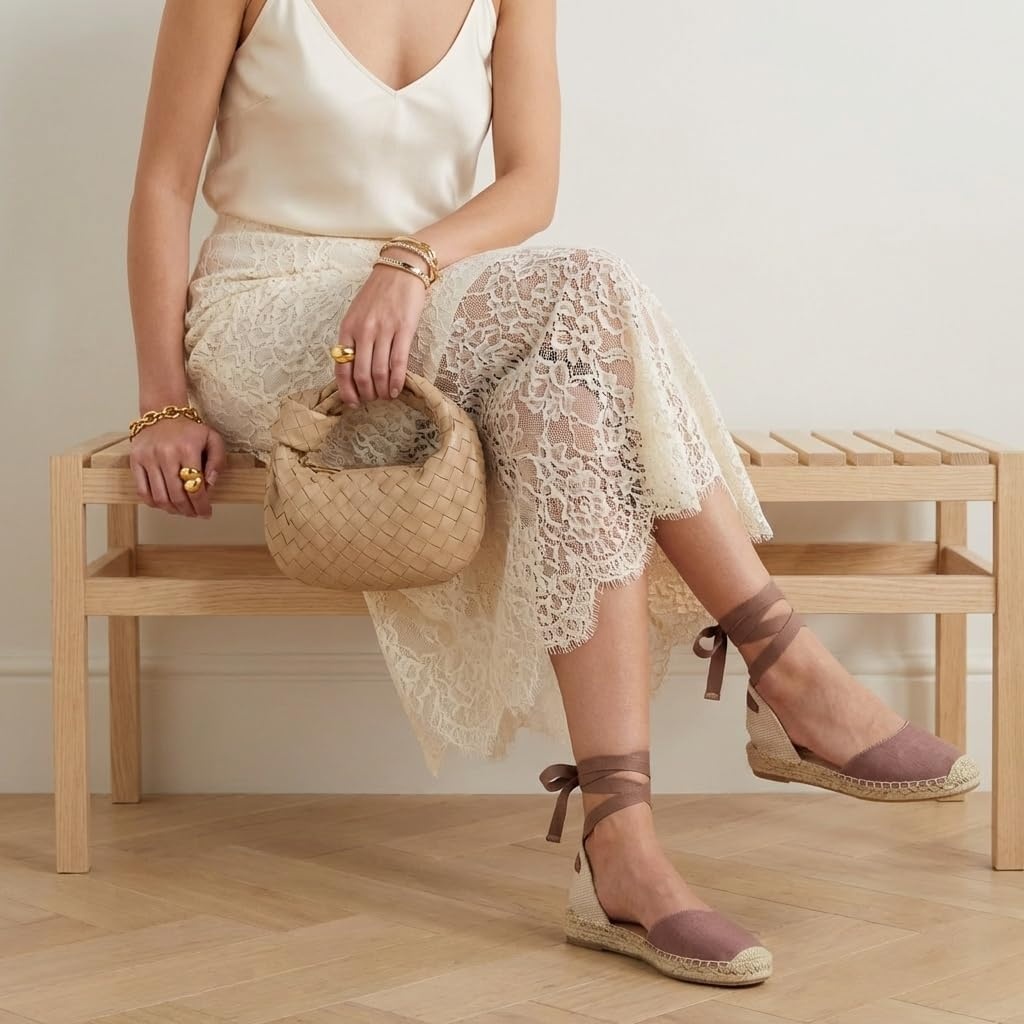 image:imageCUSHIONAIRE Talisa Espadrilles for Women Closed Toe Wedge Sandal with Elastic Ankle Strap and Jute Wrapped SoleChocolate
