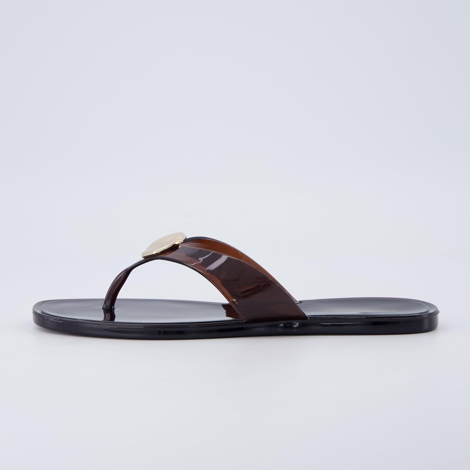 image:imageCUSHIONAIRE Telma Jelly Flip Flops for Women with Square ToeChocolate