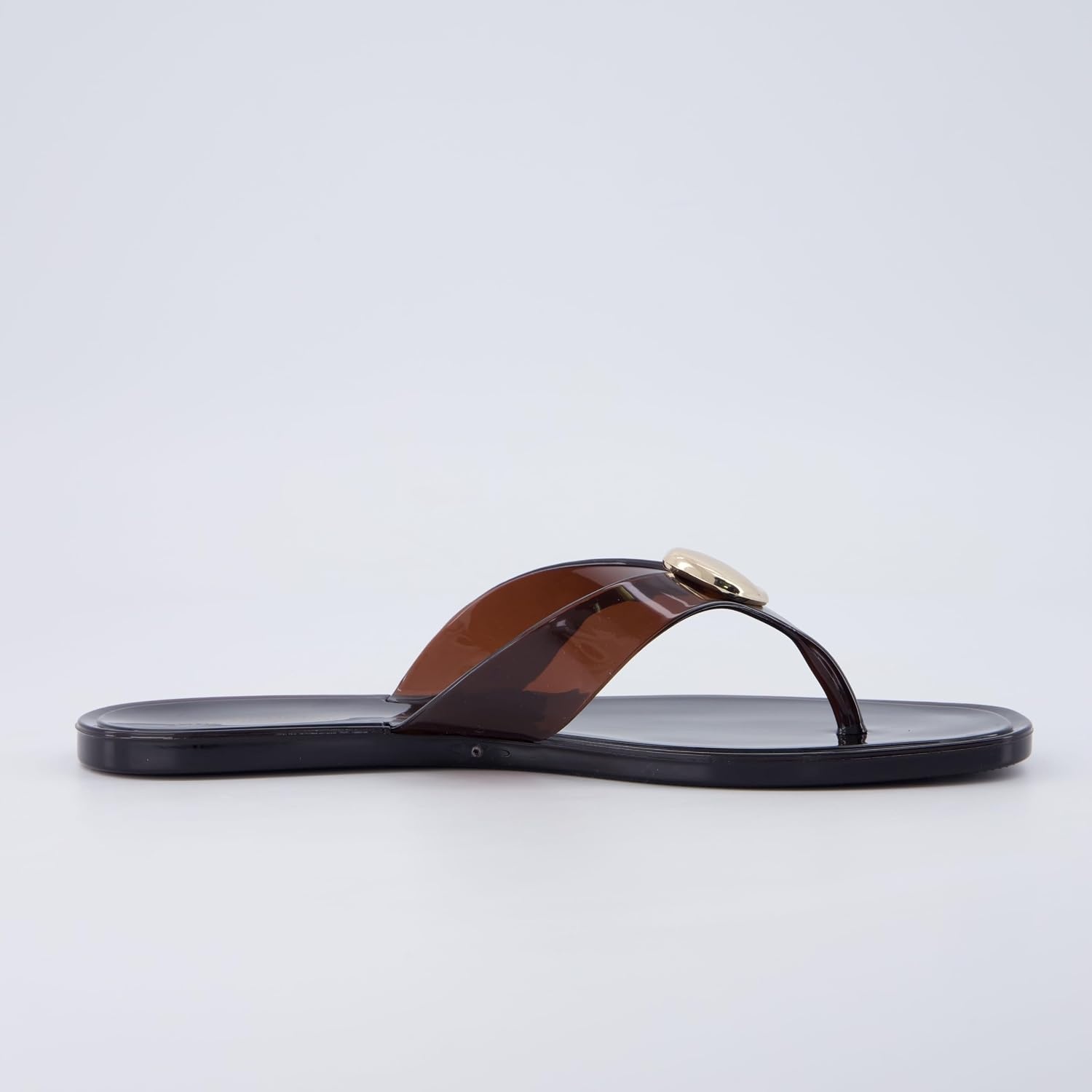 image:imageCUSHIONAIRE Telma Jelly Flip Flops for Women with Square ToeChocolate