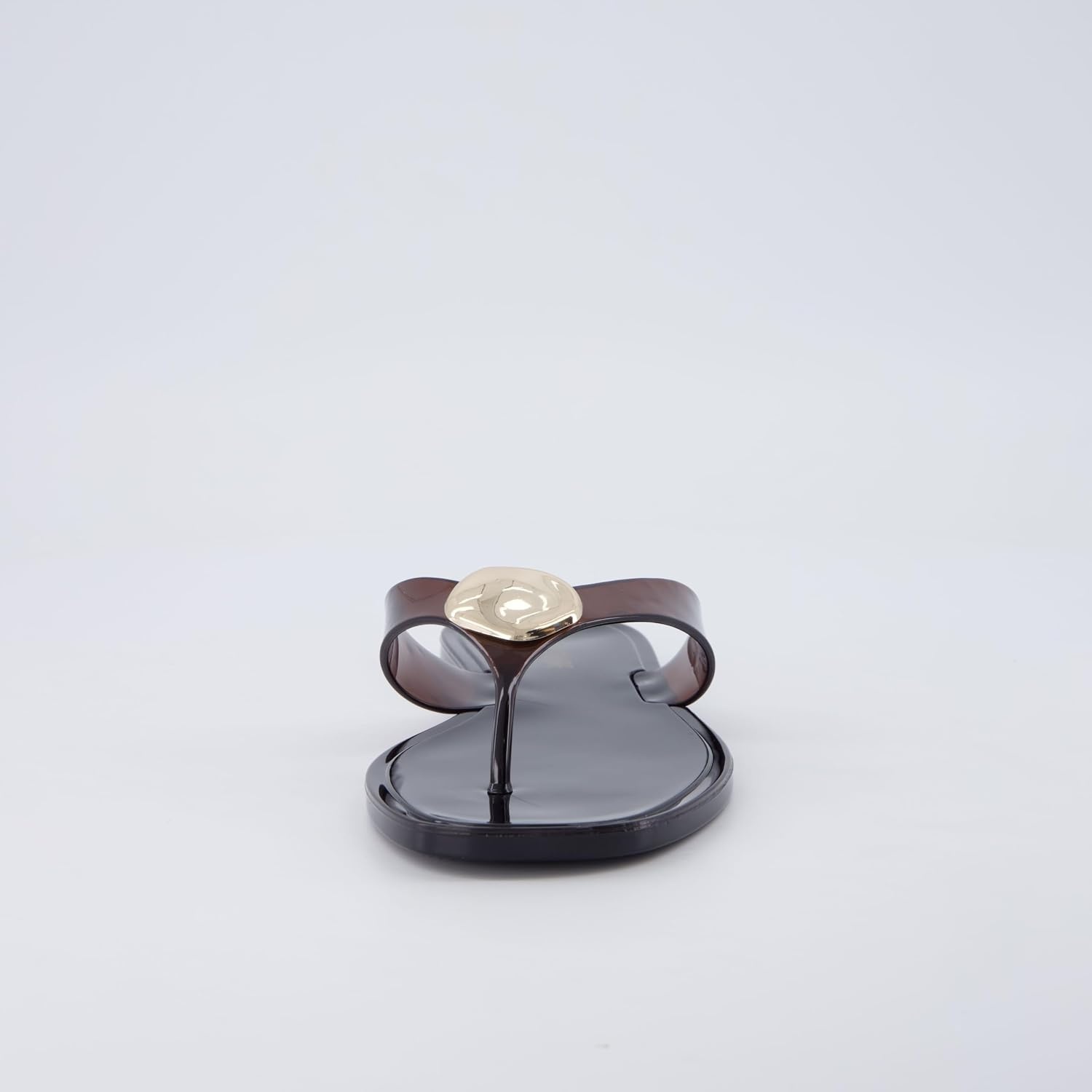 image:imageCUSHIONAIRE Telma Jelly Flip Flops for Women with Square ToeChocolate