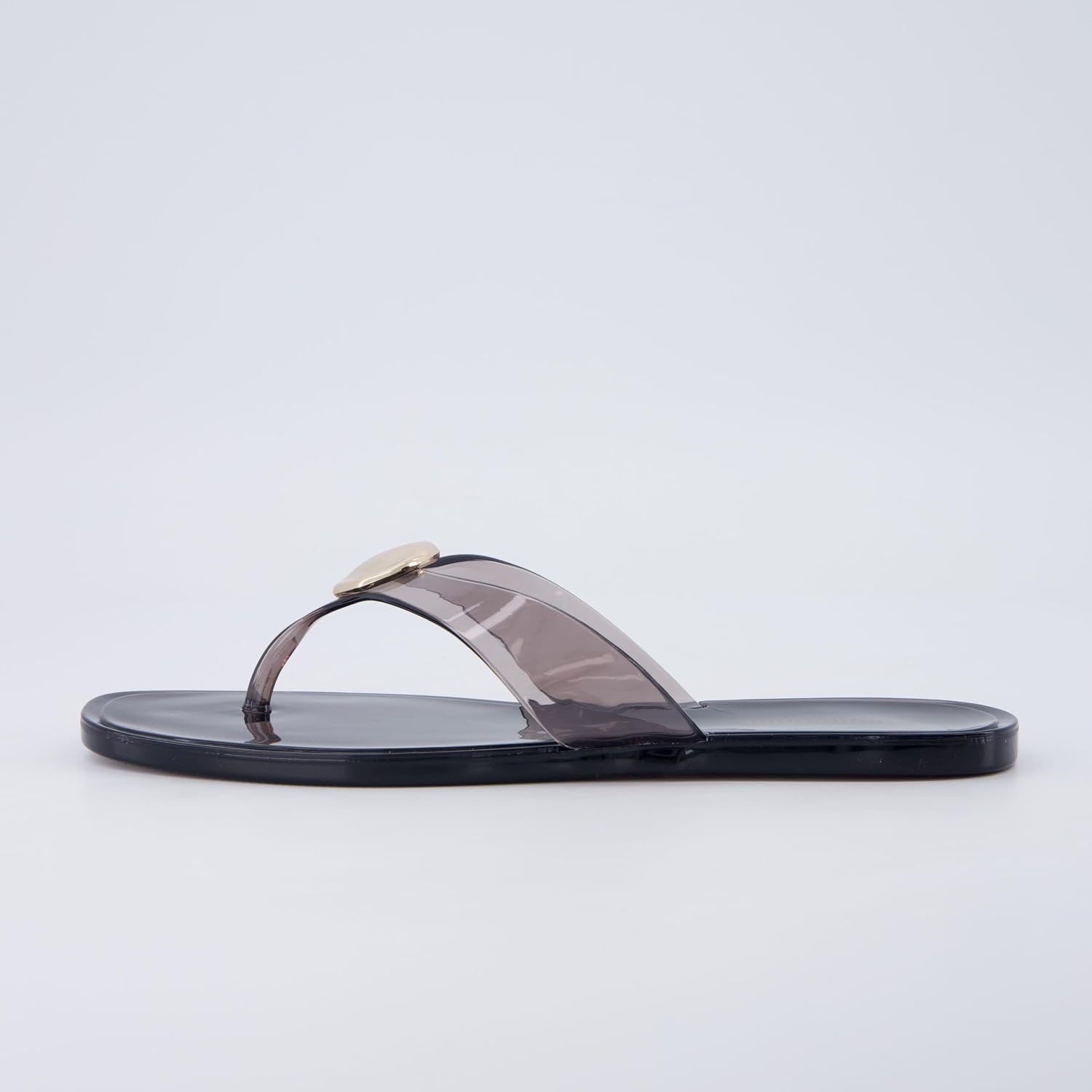 image:imageCUSHIONAIRE Telma Jelly Flip Flops for Women with Square ToeSmoke