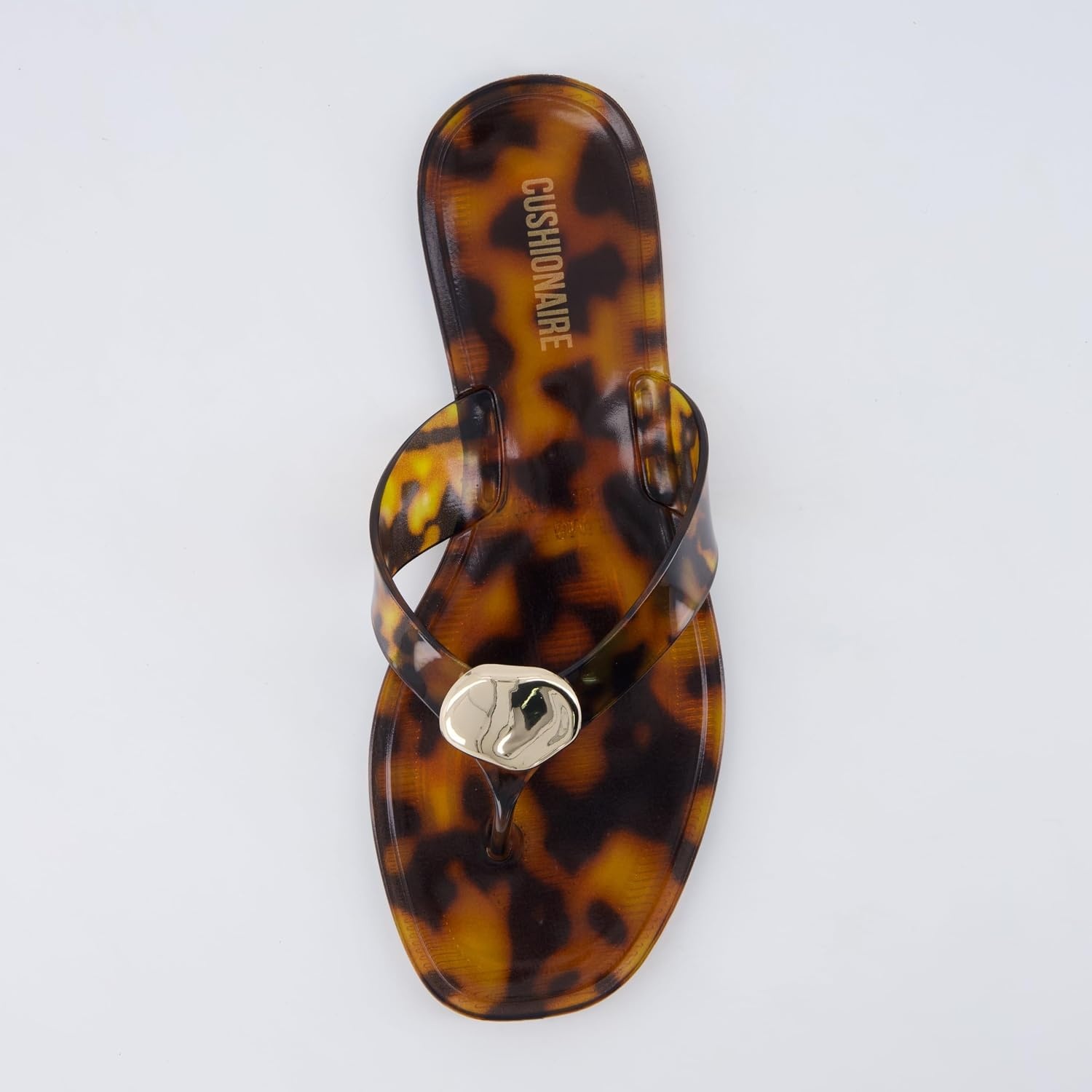 image:imageCUSHIONAIRE Telma Jelly Flip Flops for Women with Square ToeTortoise