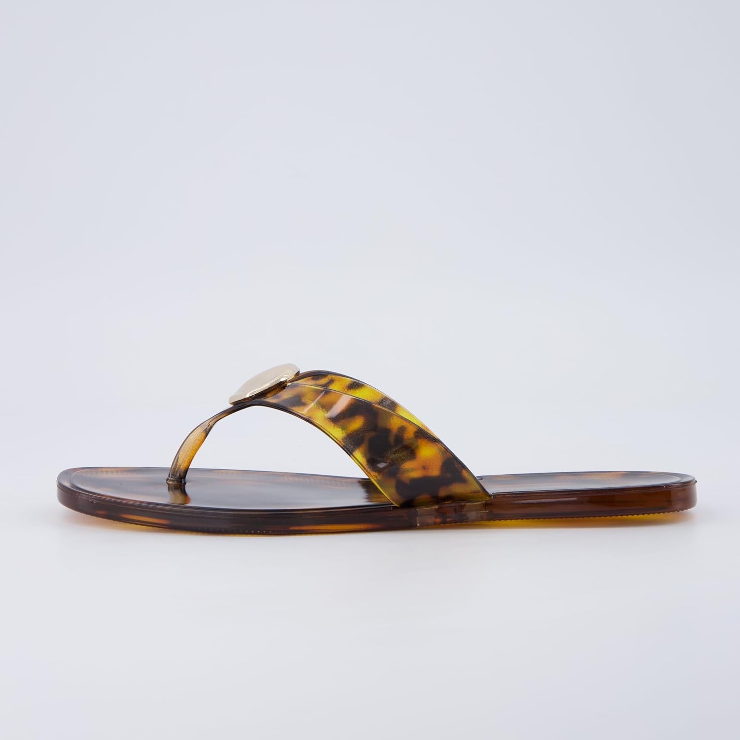 image:imageCUSHIONAIRE Telma Jelly Flip Flops for Women with Square ToeTortoise