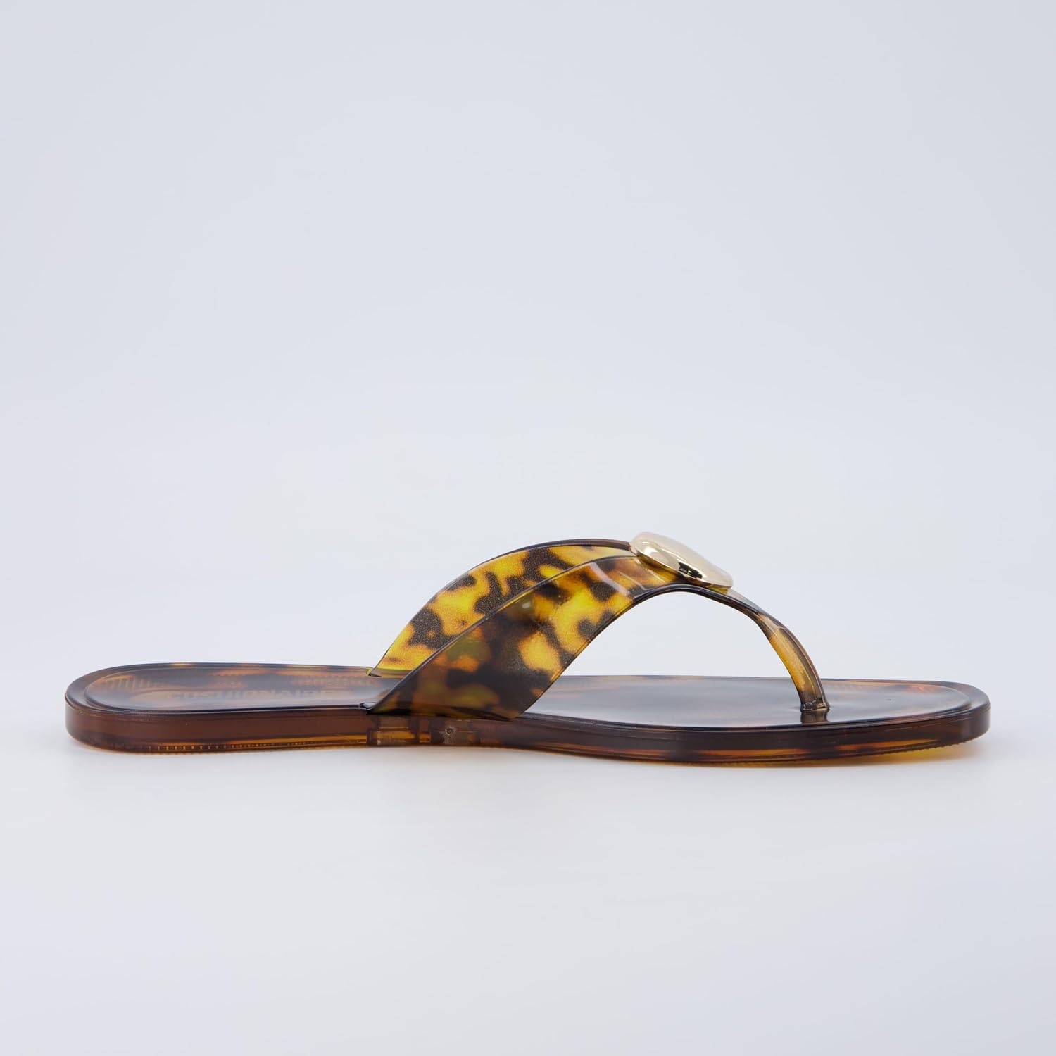 image:imageCUSHIONAIRE Telma Jelly Flip Flops for Women with Square ToeTortoise
