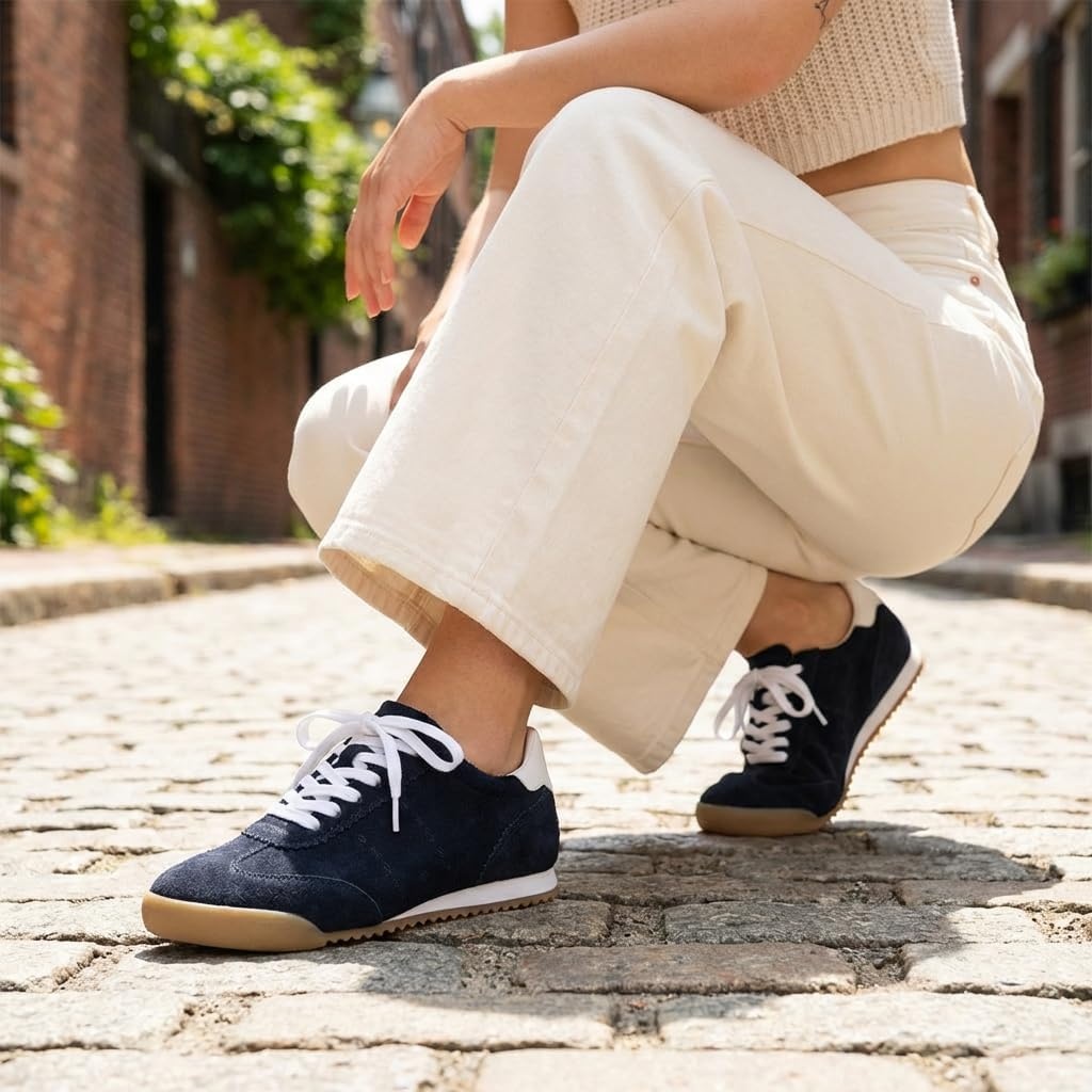 image:imageCUSHIONAIRE Topcat Genuine Leather Suede Sneakers for Women Lightweight Everyday Casual Womens Shoes with Retro Style and Cushioned ComfortBlack