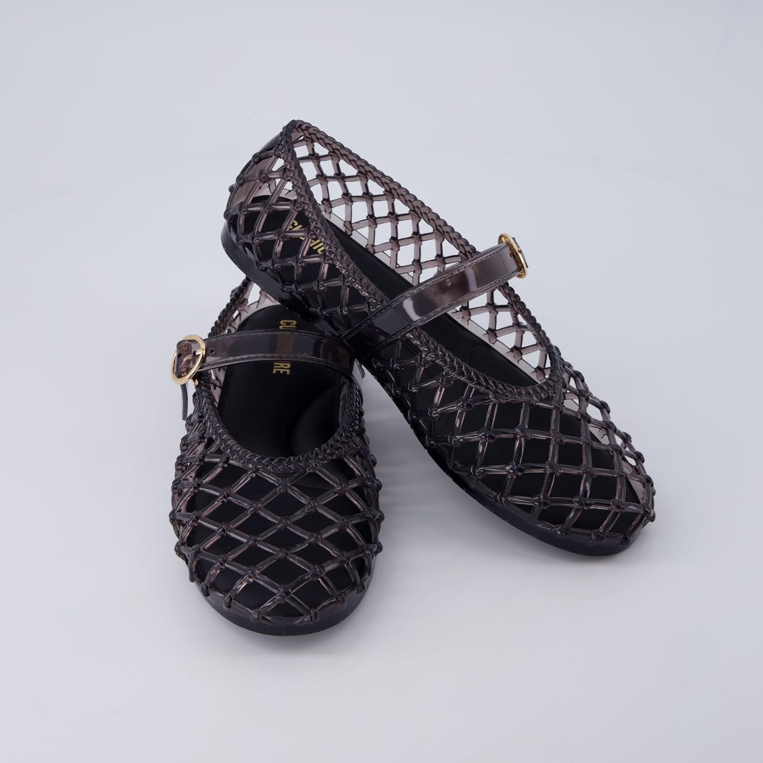 image:imageCUSHIONAIRE Twist Mary Jane Jelly Flats for Women with Adjustable BuckleSmoke