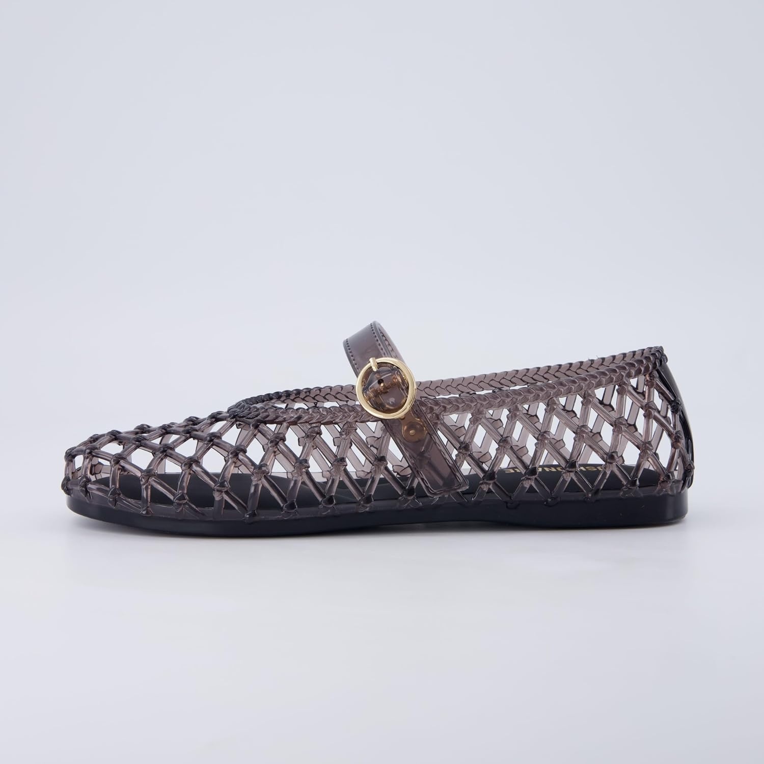 image:imageCUSHIONAIRE Twist Mary Jane Jelly Flats for Women with Adjustable BuckleSmoke
