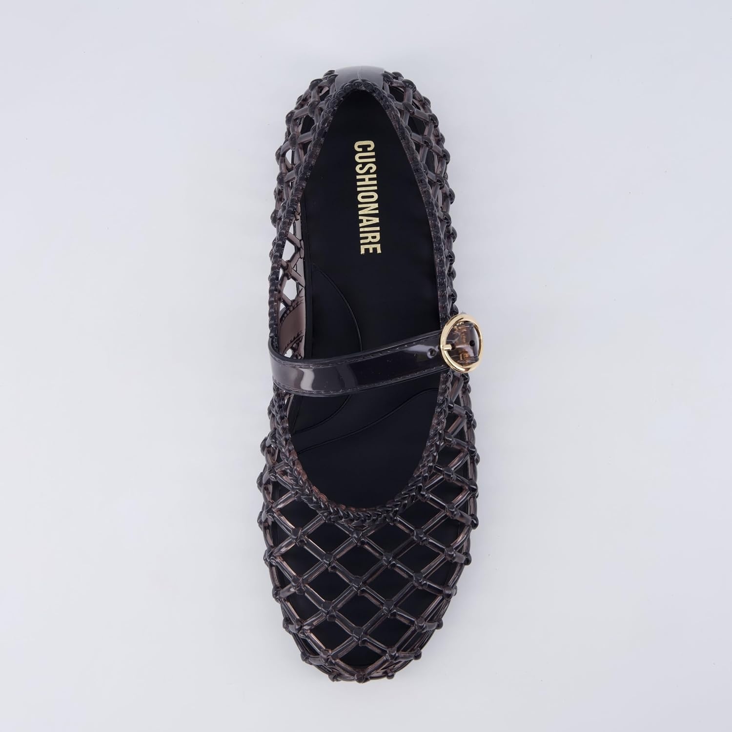 image:imageCUSHIONAIRE Twist Mary Jane Jelly Flats for Women with Adjustable BuckleSmoke