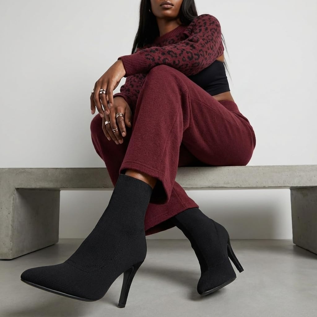 image:imageCUSHIONAIRE Womens Gipsee stretch knit Heel Memory FoamBlack