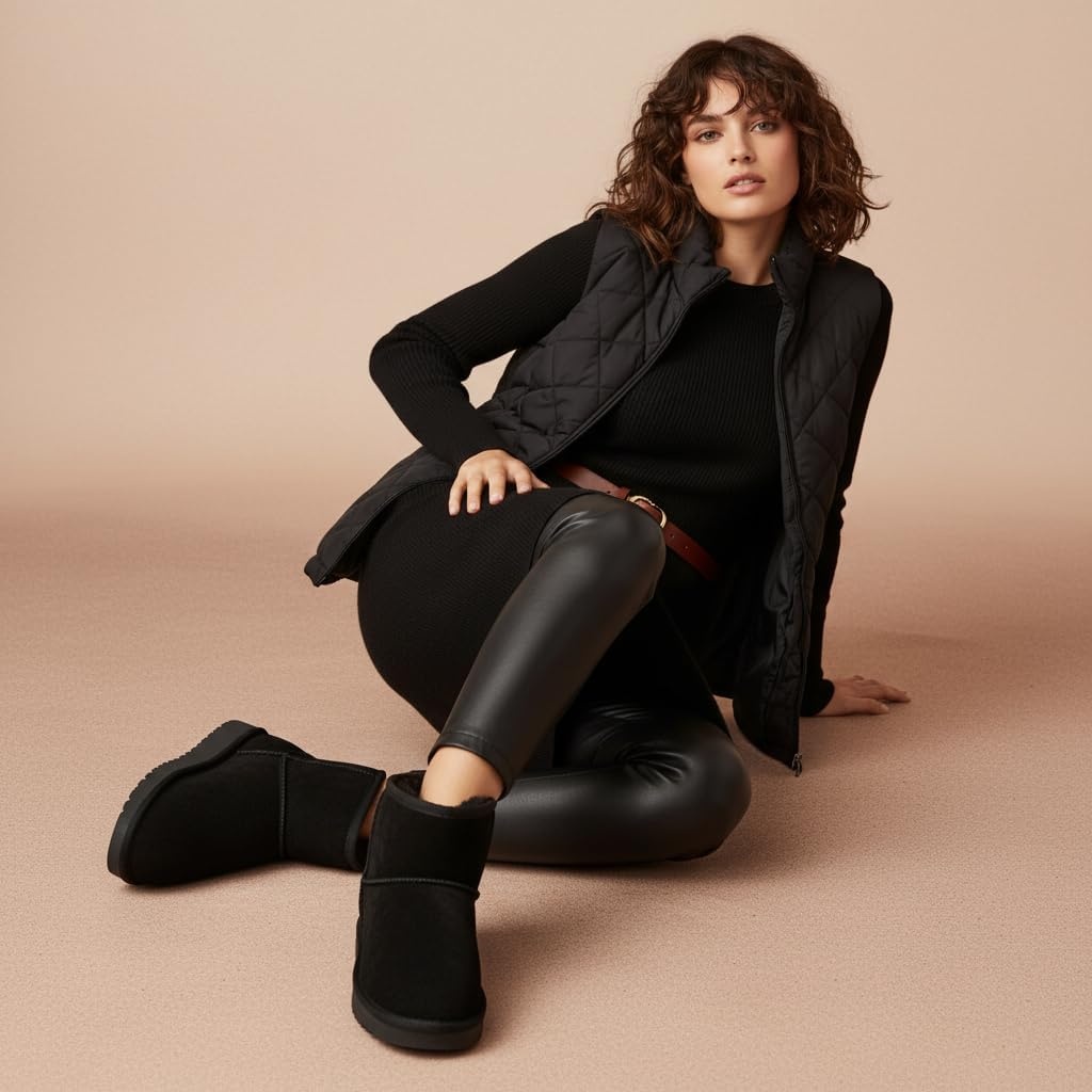 image:imageCUSHIONAIRE Womens Hipster pull on boot Memory FoamBlack Genuine Suede