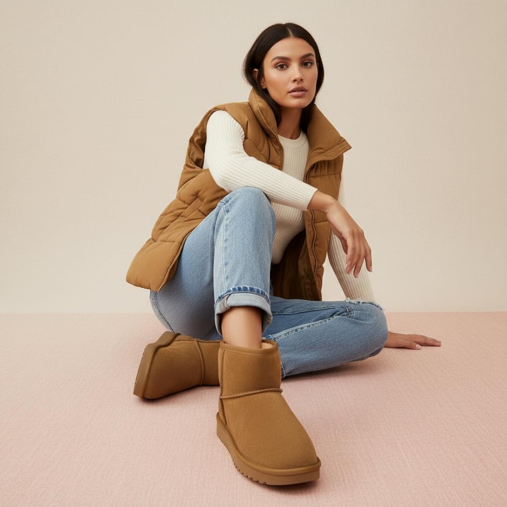 image:imageCUSHIONAIRE Womens Hipster pull on boot Memory FoamChestnut Genuine Suede