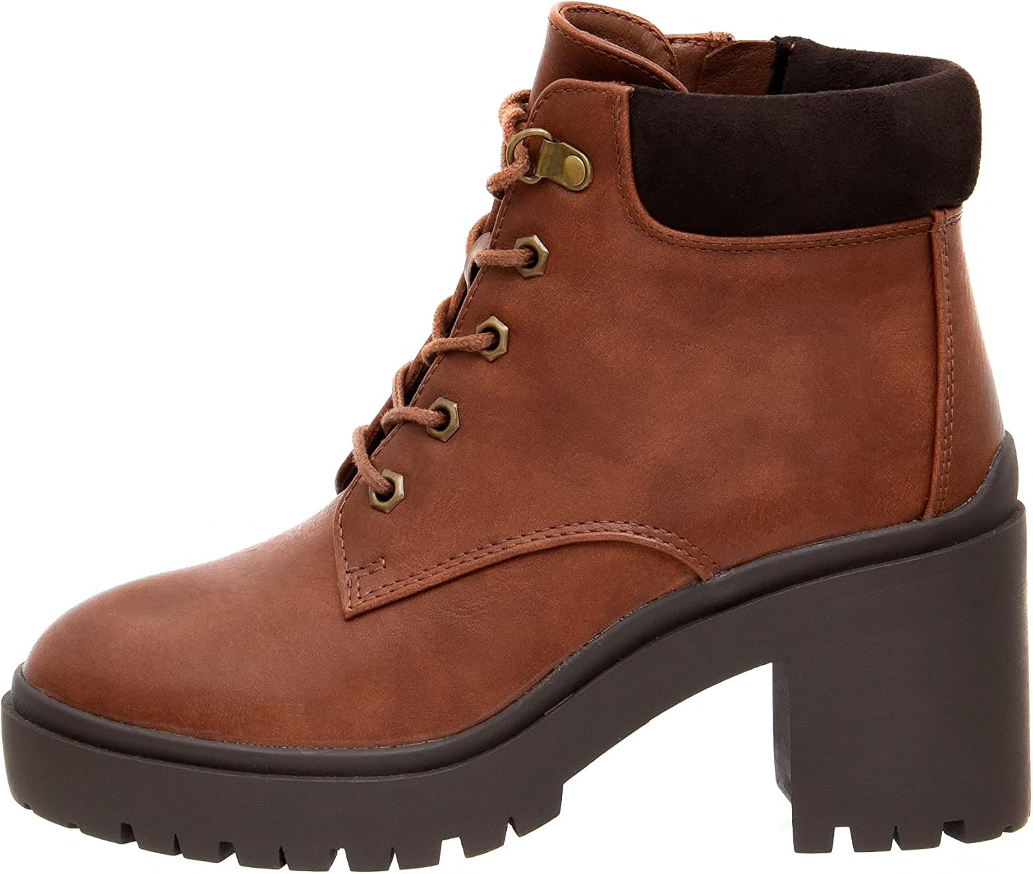 image:imageCUSHIONAIRE Womens Remy lace up heel bootie Memory FoamTan
