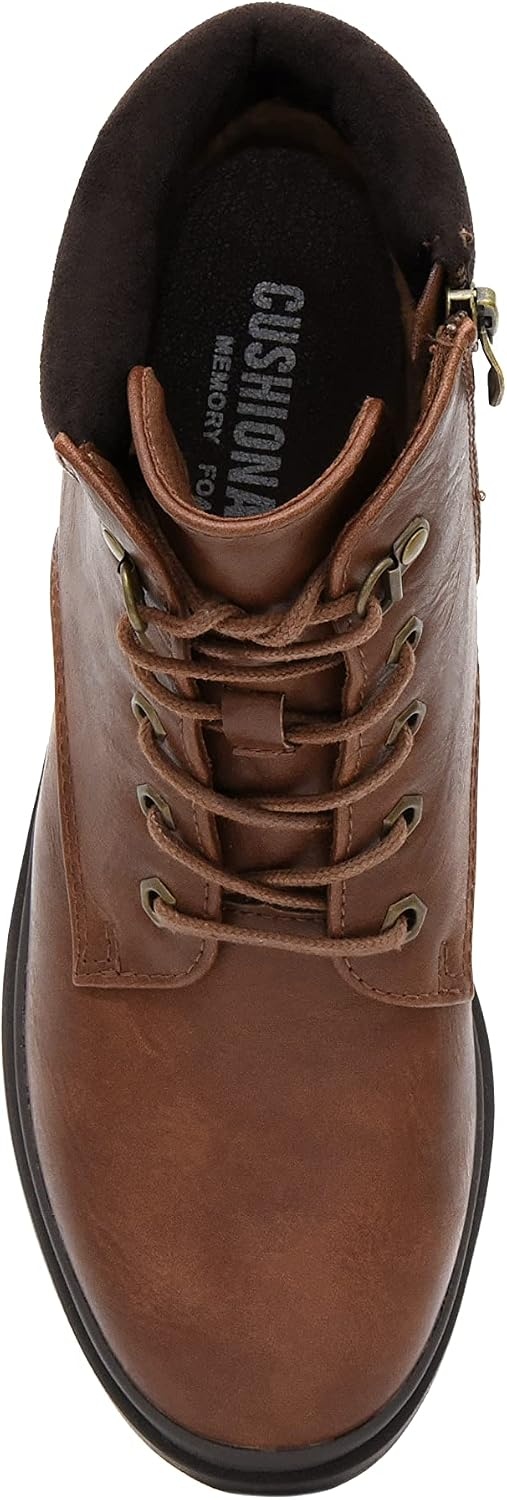 image:imageCUSHIONAIRE Womens Remy lace up heel bootie Memory FoamTan