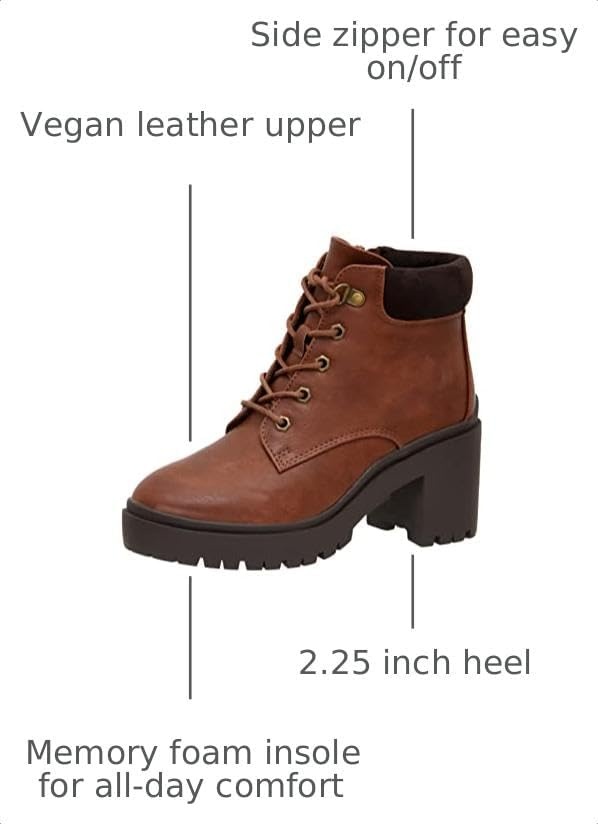 image:imageCUSHIONAIRE Womens Remy lace up heel bootie Memory FoamTan