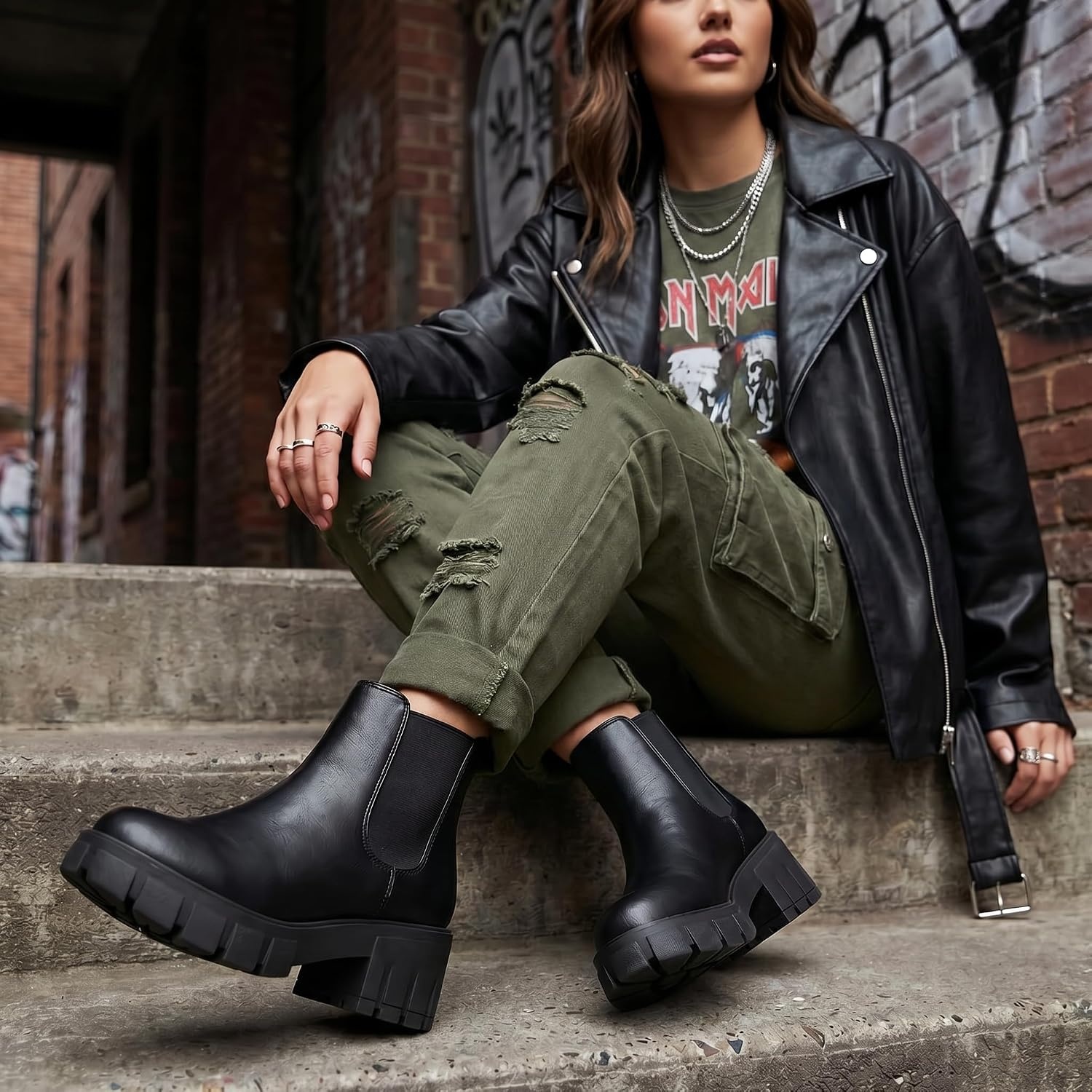 image:imageCUSHIONAIRE Womens Sasha slip on chelsea boot Memory FoamBlack