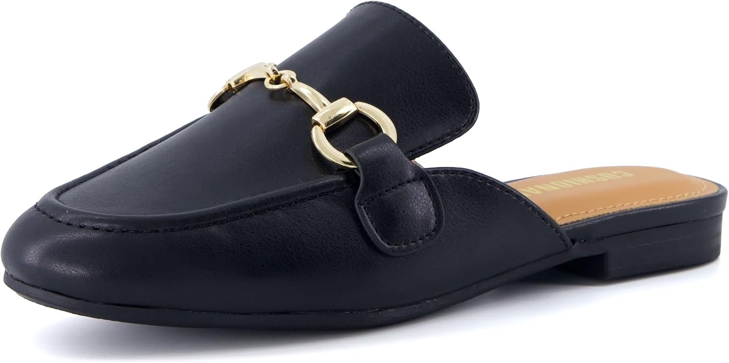 image:imageCUSHIONAIRE Yoga Kids Backless Penny Loafers Dress Shoes for Boys and GirlsBlack
