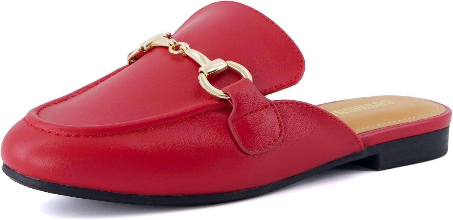 image:imageCUSHIONAIRE Yoga Kids Backless Penny Loafers Dress Shoes for Boys and GirlsRed