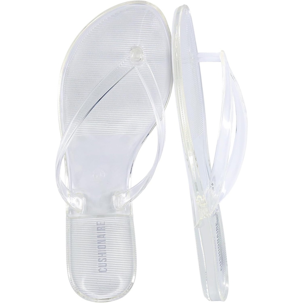 image:imageCUSHIONAIRE Aqua Jelly Flip Flops for WomenClear