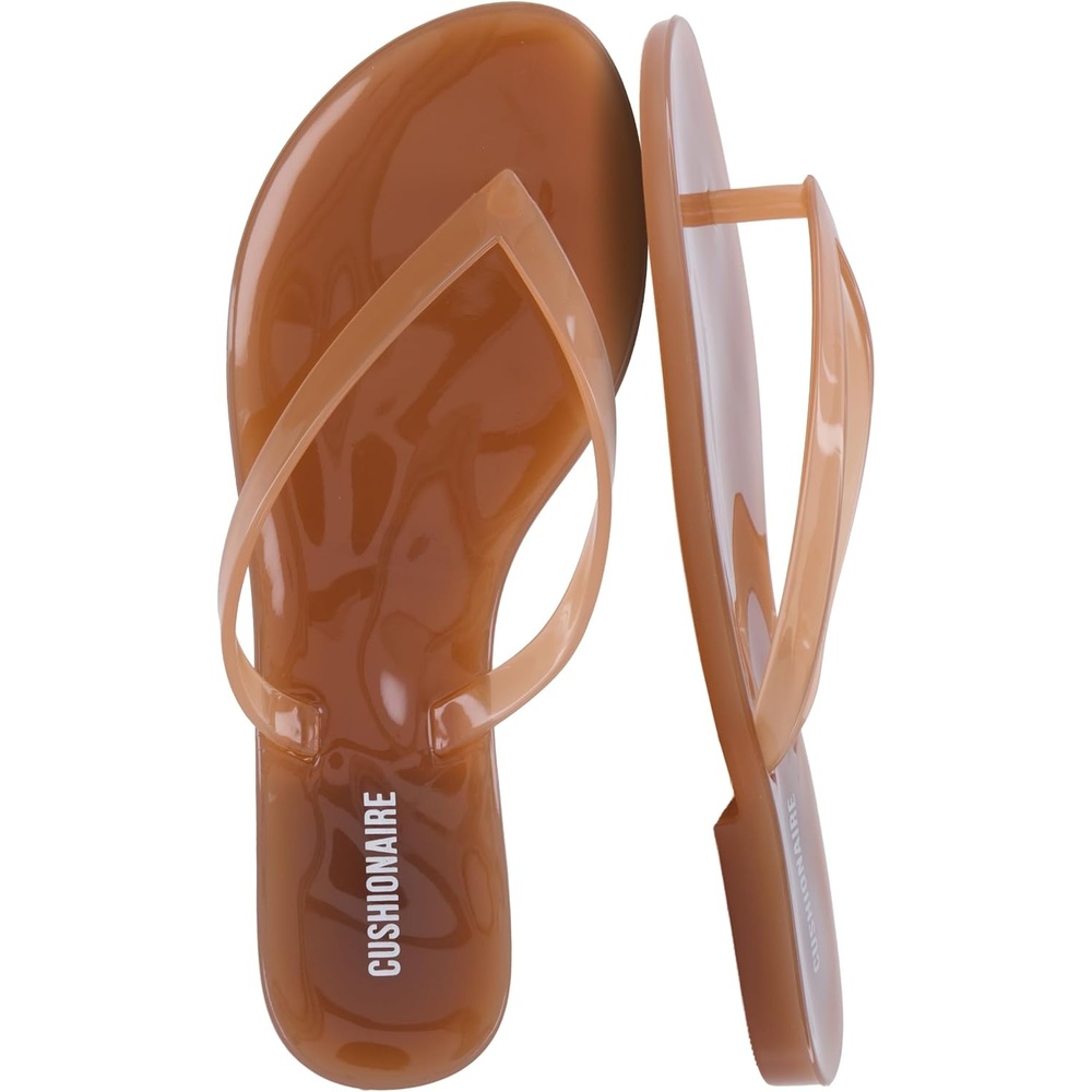 image:imageCUSHIONAIRE Aqua Jelly Flip Flops for WomenWhiskey