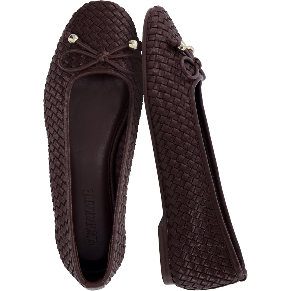 image:imageCUSHIONAIRE Audrey Woven Ballet Flats for WomenBrown