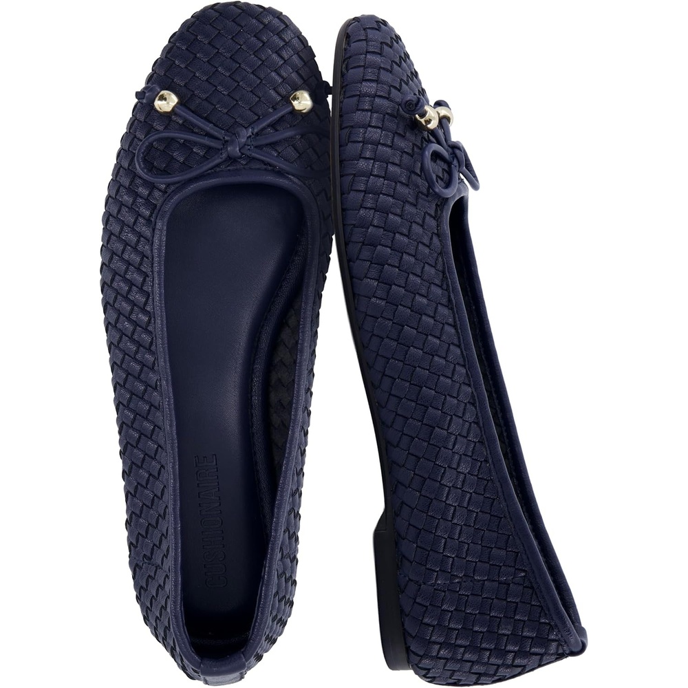 image:imageCUSHIONAIRE Audrey Woven Ballet Flats for WomenNavy
