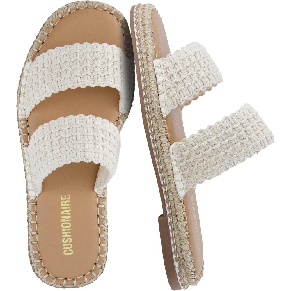 image:imageCUSHIONAIRE Bhendi Espadrilles Slide Sandals for Women with Cushion FootbedCream
