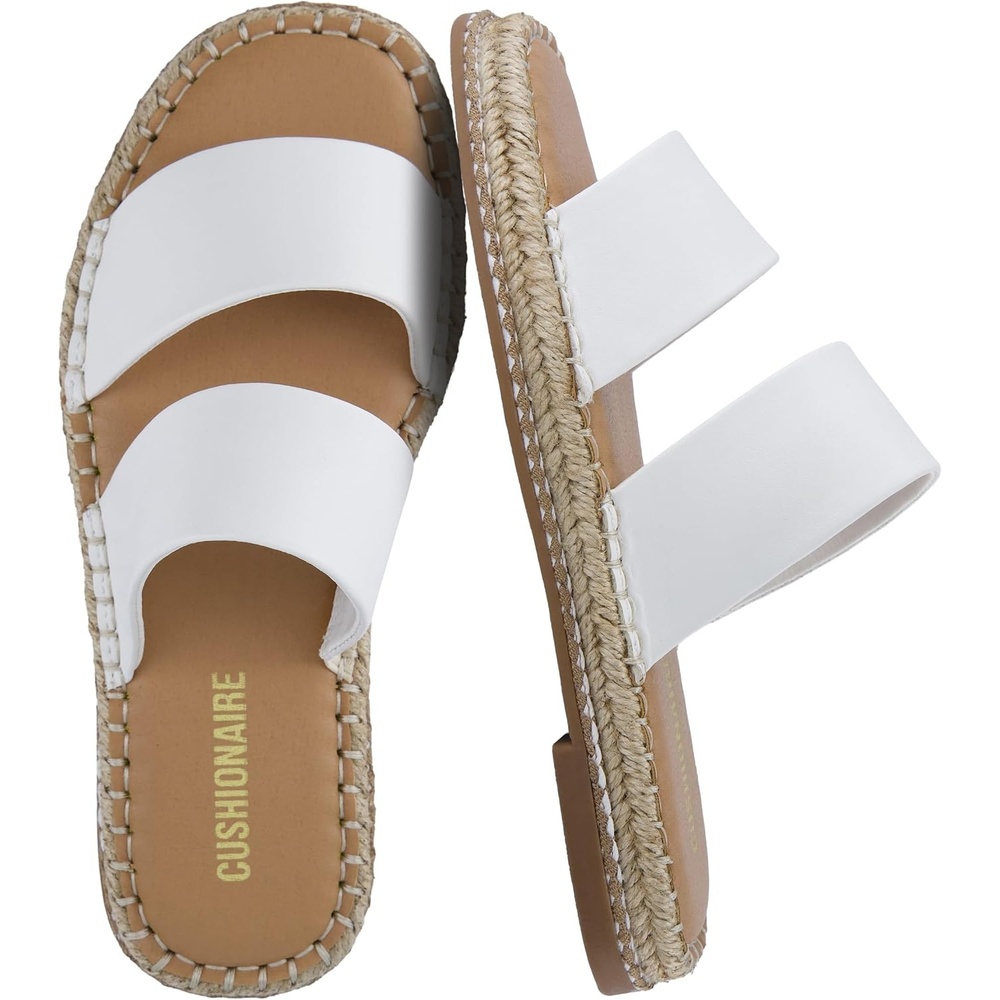 image:imageCUSHIONAIRE Bhendi Espadrilles Slide Sandals for Women with Cushion FootbedIvory