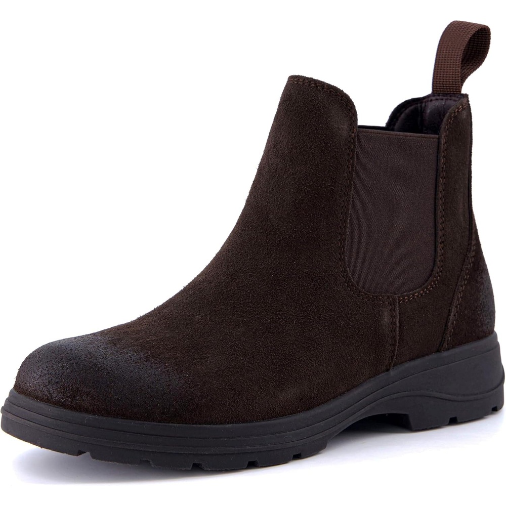 image:imageCUSHIONAIRE Britain Genuine Suede Chelsea Ankle Boots for WomenChocolate